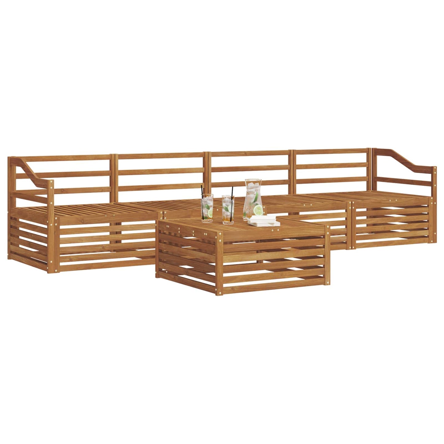 Outdoor-Sofagarnitur 5 pcs Natur Massivholz Akazie
