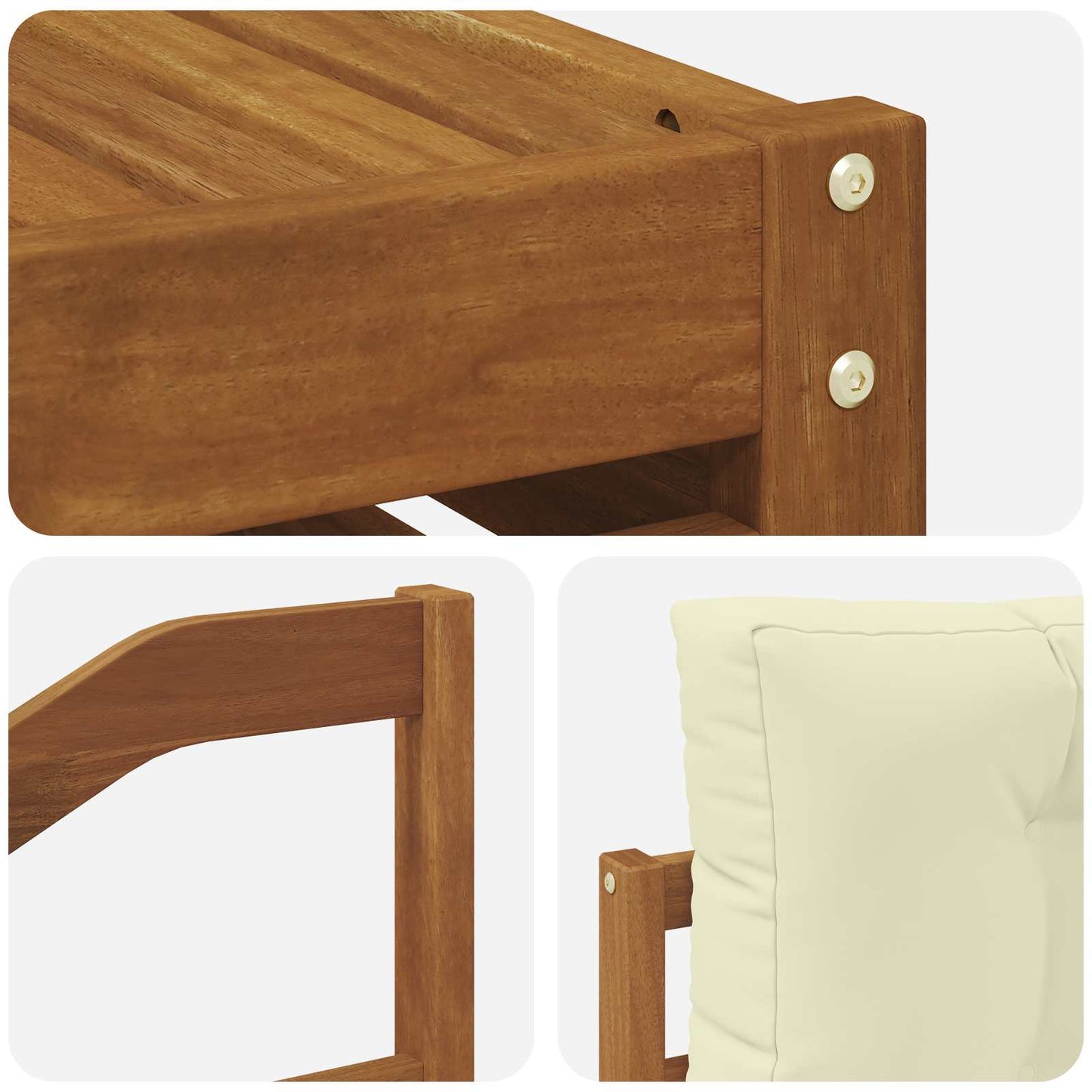 Outdoor-Sofagarnitur 5 stk. Natur und Creme
