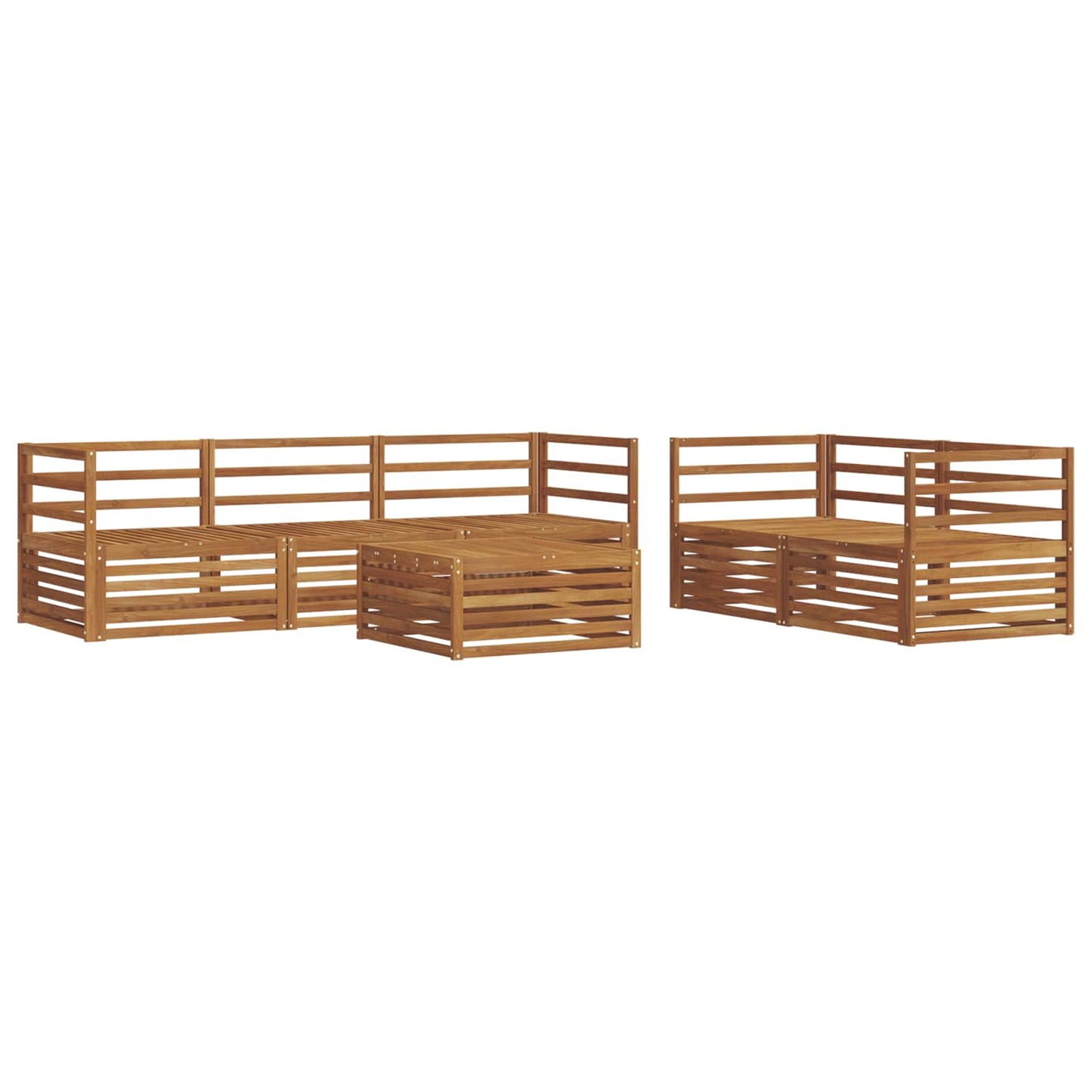 Outdoor-Sofagarnitur 6 pcs Natur Massivholz Akazie