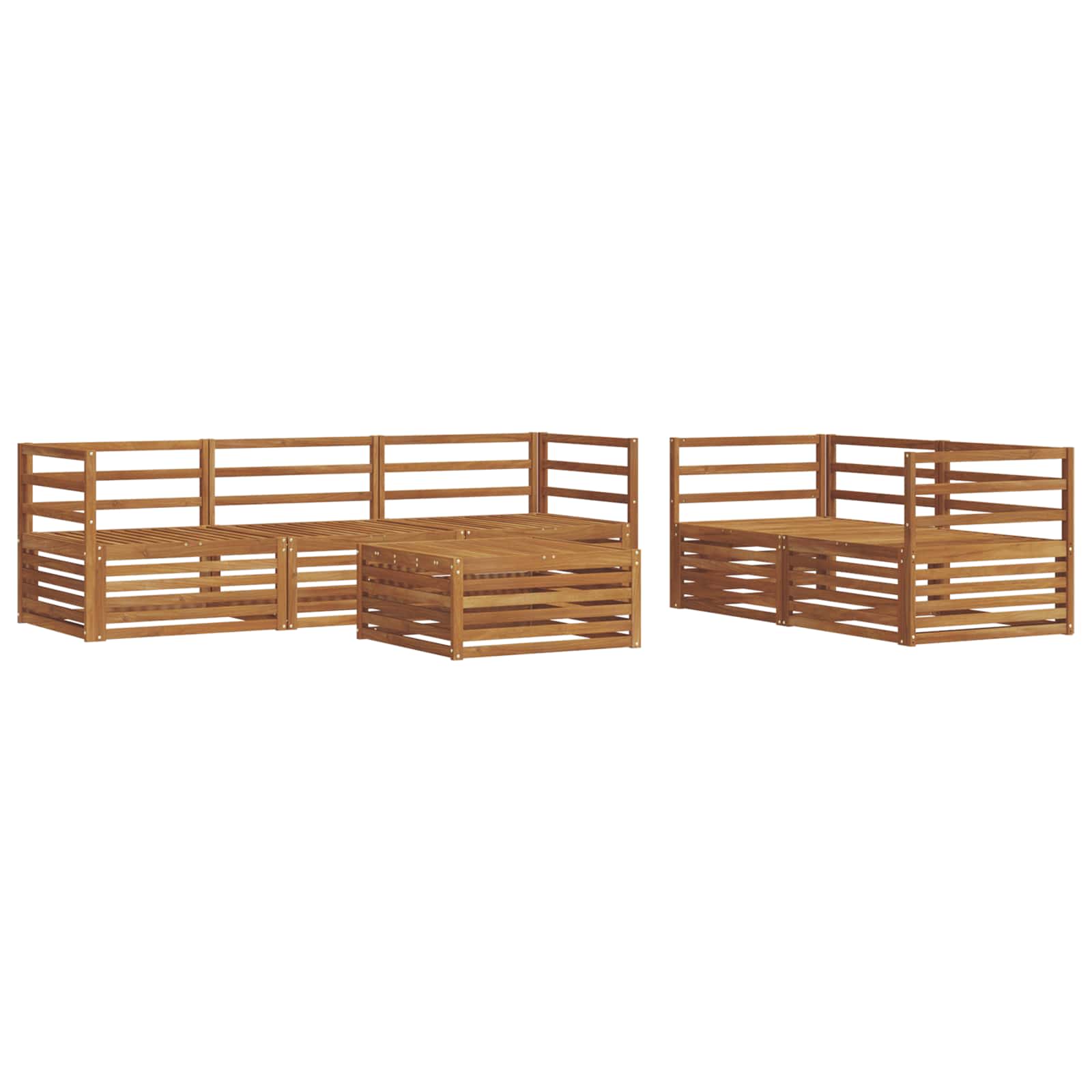 Outdoor-Sofagarnitur 6 pcs Natur Massivholz Akazie