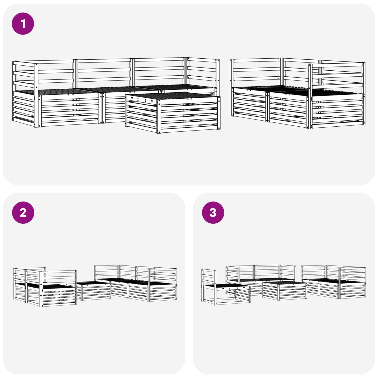 Outdoor-Sofagarnitur 6 pcs Natur Massivholz Akazie