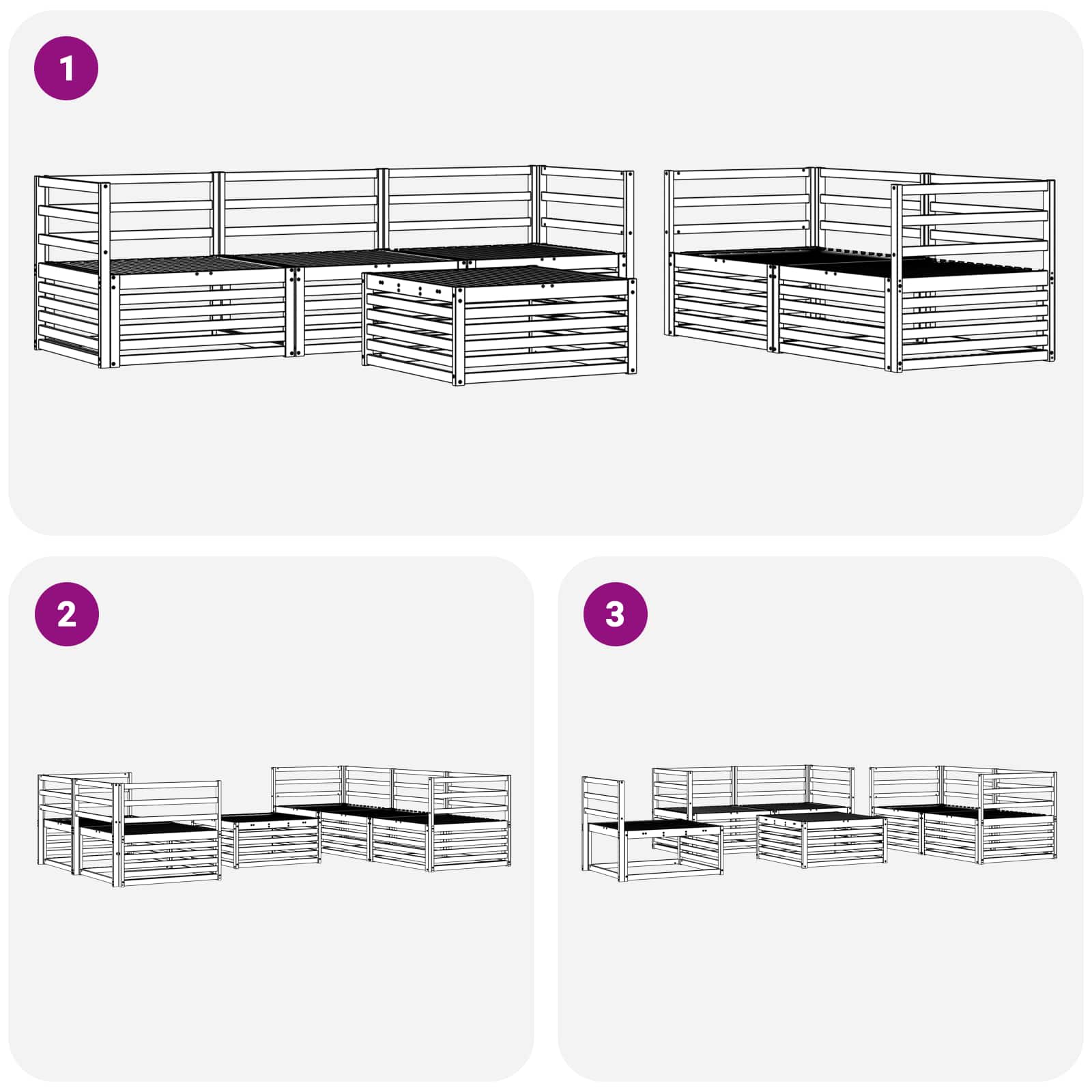 Outdoor-Sofagarnitur 6 pcs Natur Massivholz Akazie