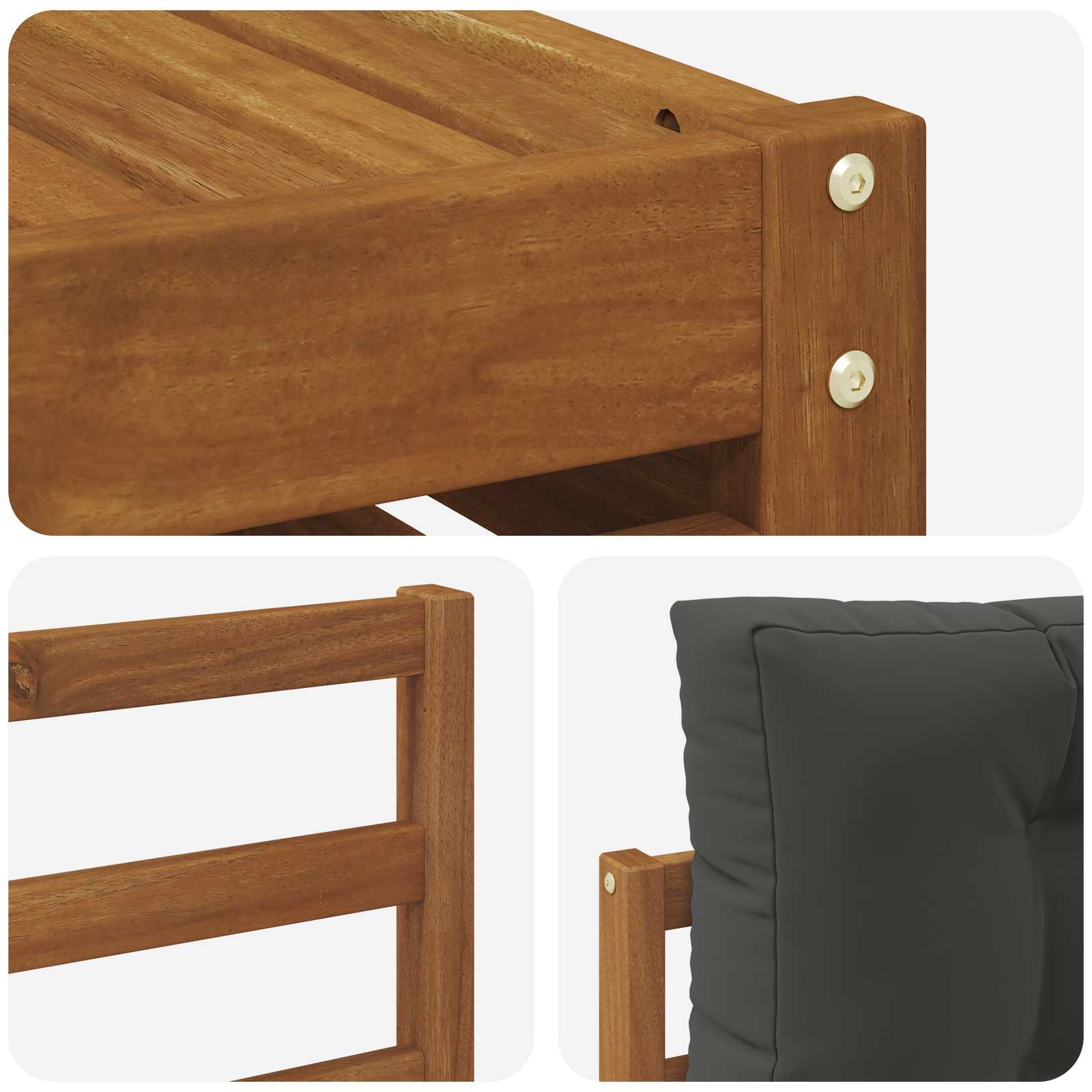 Outdoor-Sofagarnitur 6 stk. Natur und Anthrazit