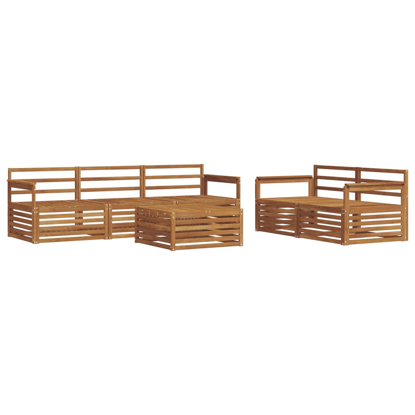 Outdoor-Sofagarnitur 6 pcs Natur Massivholz Akazie