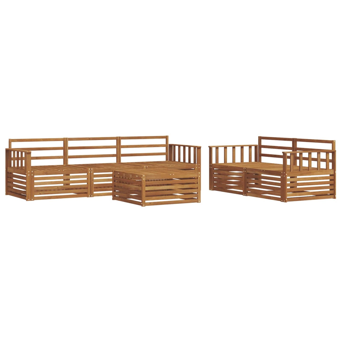 Outdoor-Sofagarnitur 6 pcs Natur Massivholz Akazie