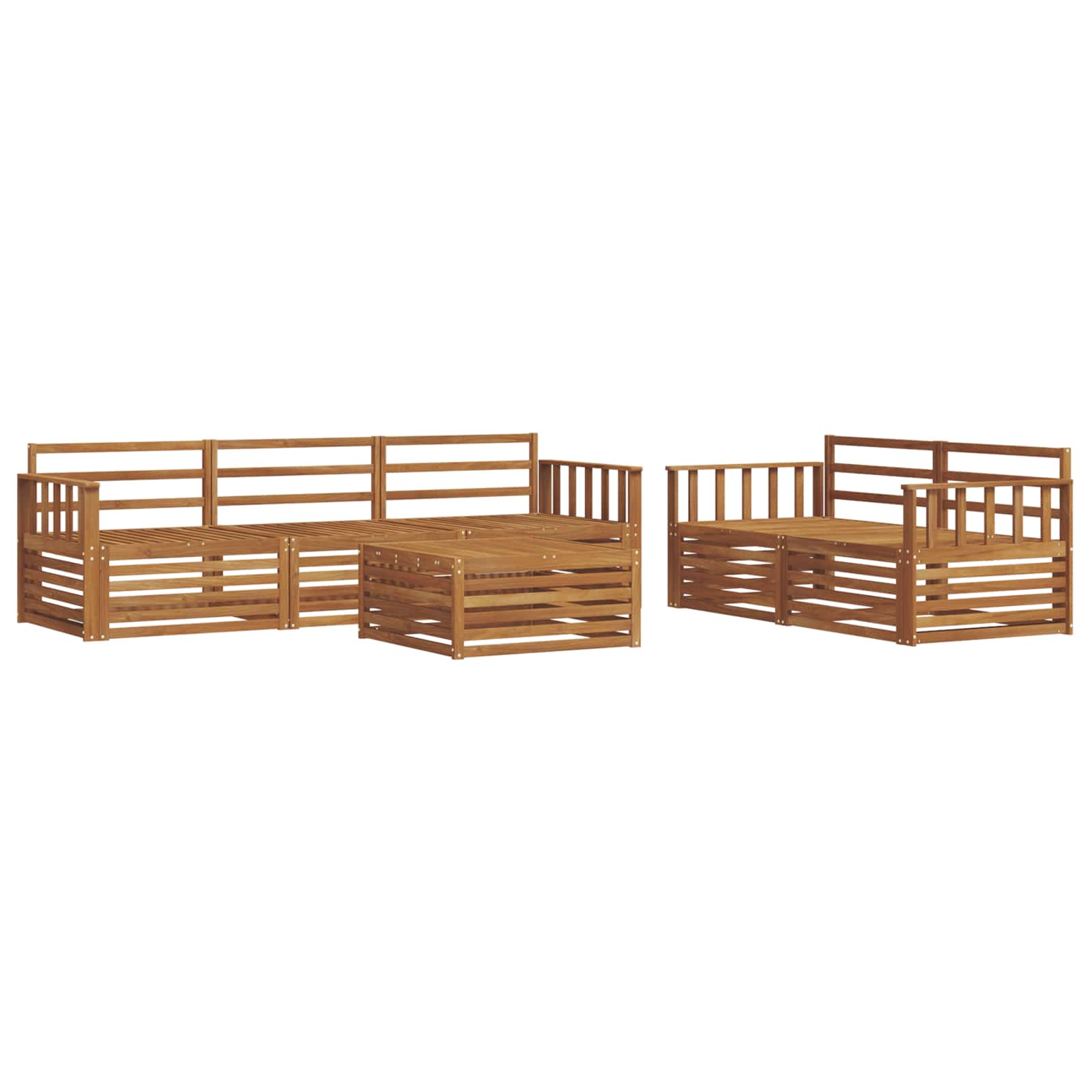 Outdoor-Sofagarnitur 6 pcs Natur Massivholz Akazie