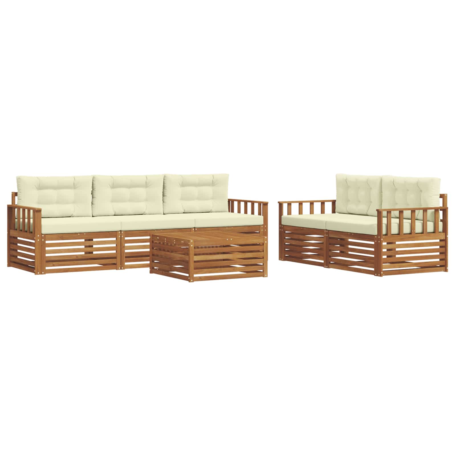 Outdoor-Sofagarnitur 6 stk. Natur und Creme