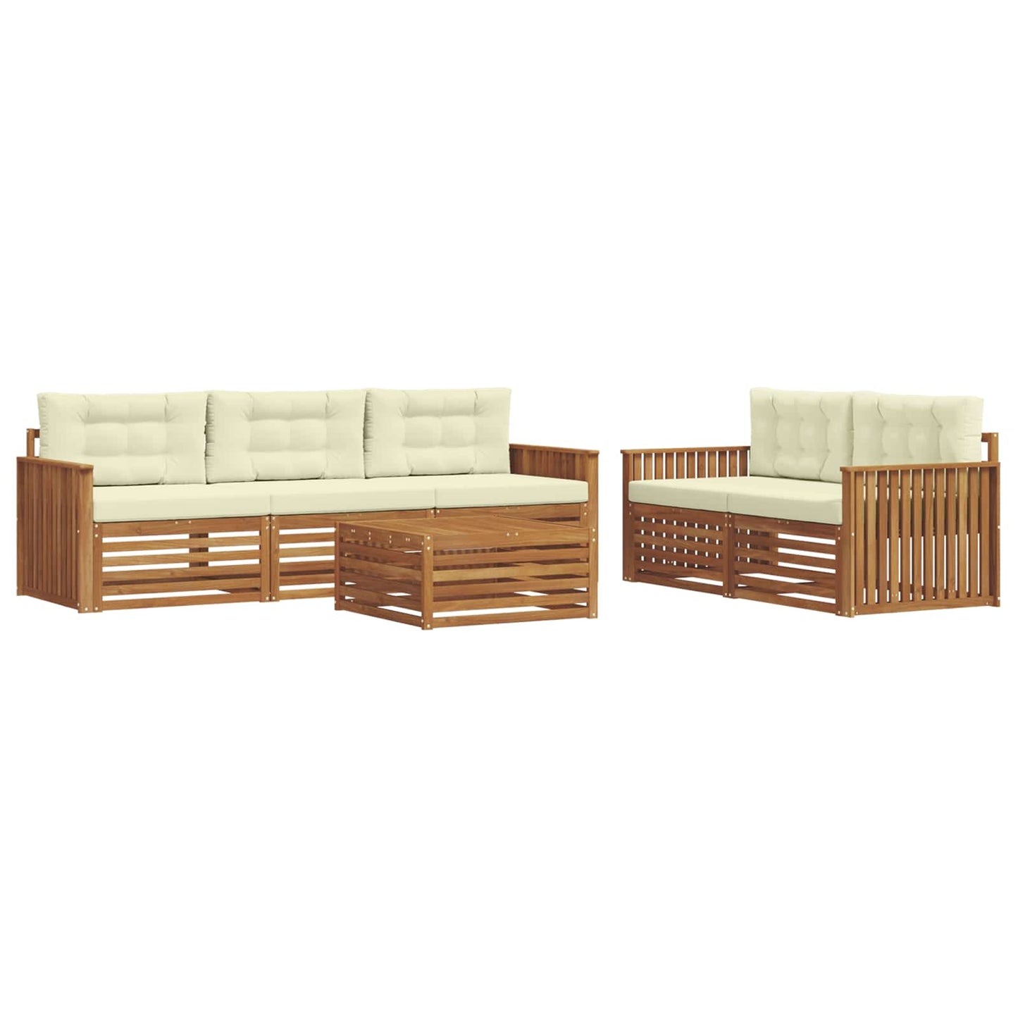 Outdoor-Sofagarnitur 6 stk. Natur und Creme