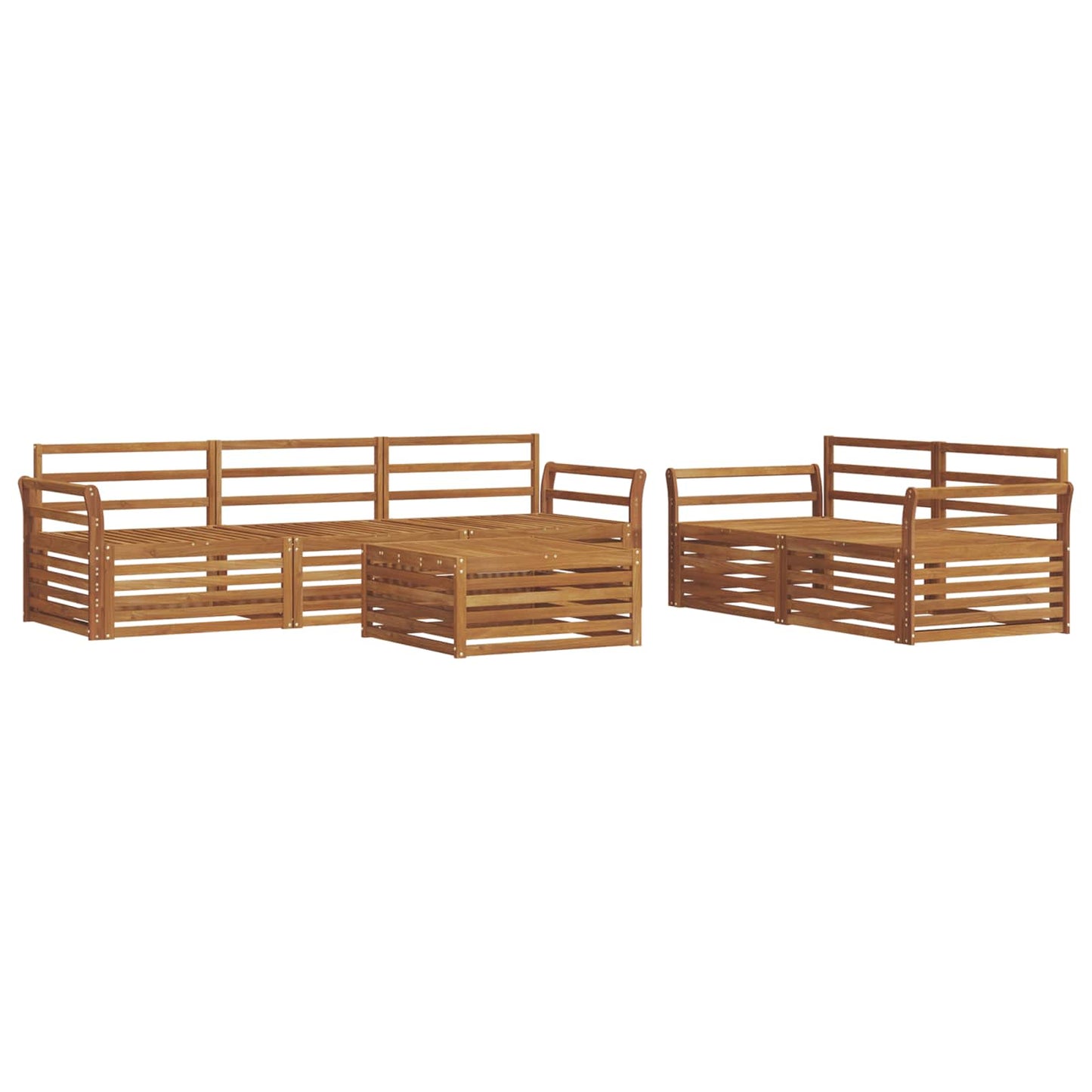Outdoor-Sofagarnitur 6 pcs Natur Massivholz Akazie