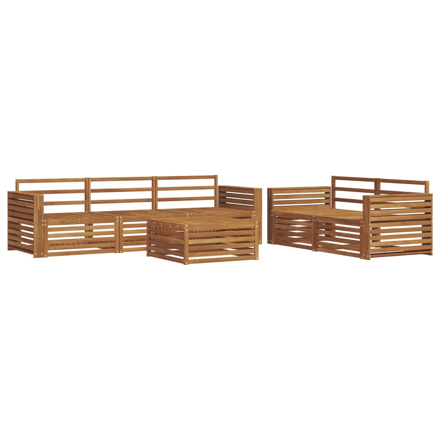 Outdoor-Sofagarnitur 6 pcs Natur Massivholz Akazie