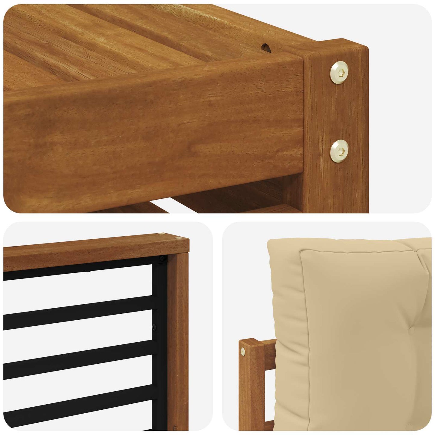 Outdoor-Sofagarnitur 6 stk. Natur und Beige
