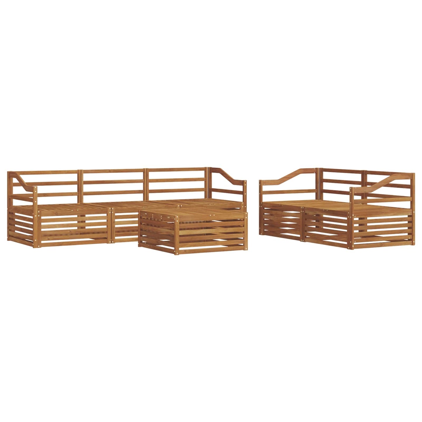Outdoor-Sofagarnitur 6 pcs Natur Massivholz Akazie