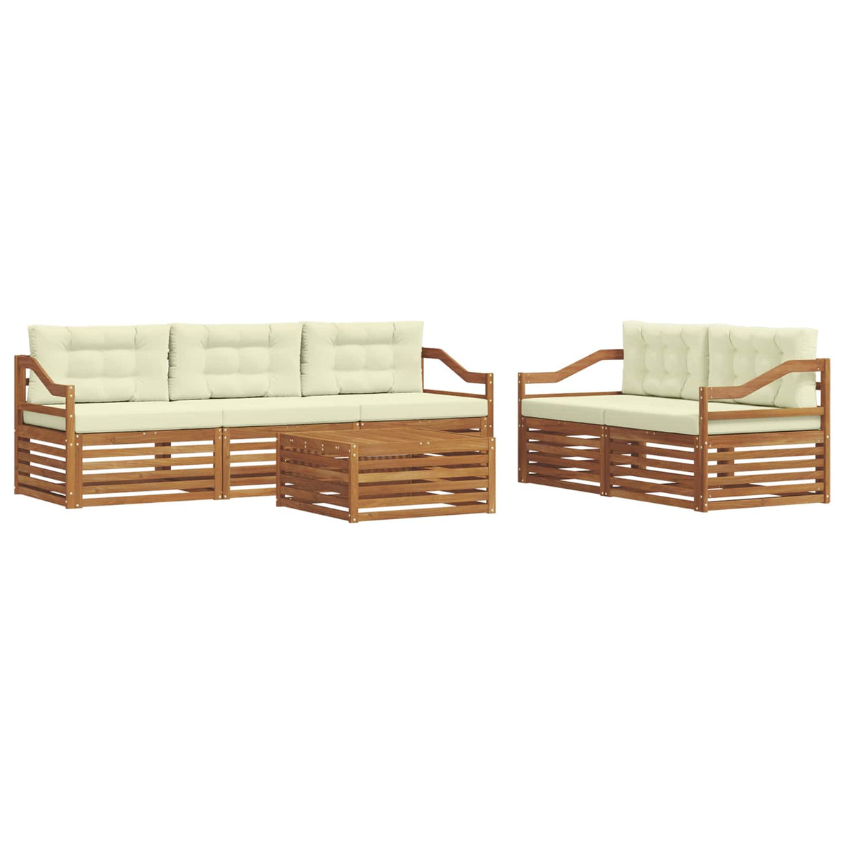 Outdoor-Sofagarnitur 6 stk. Natur und Creme