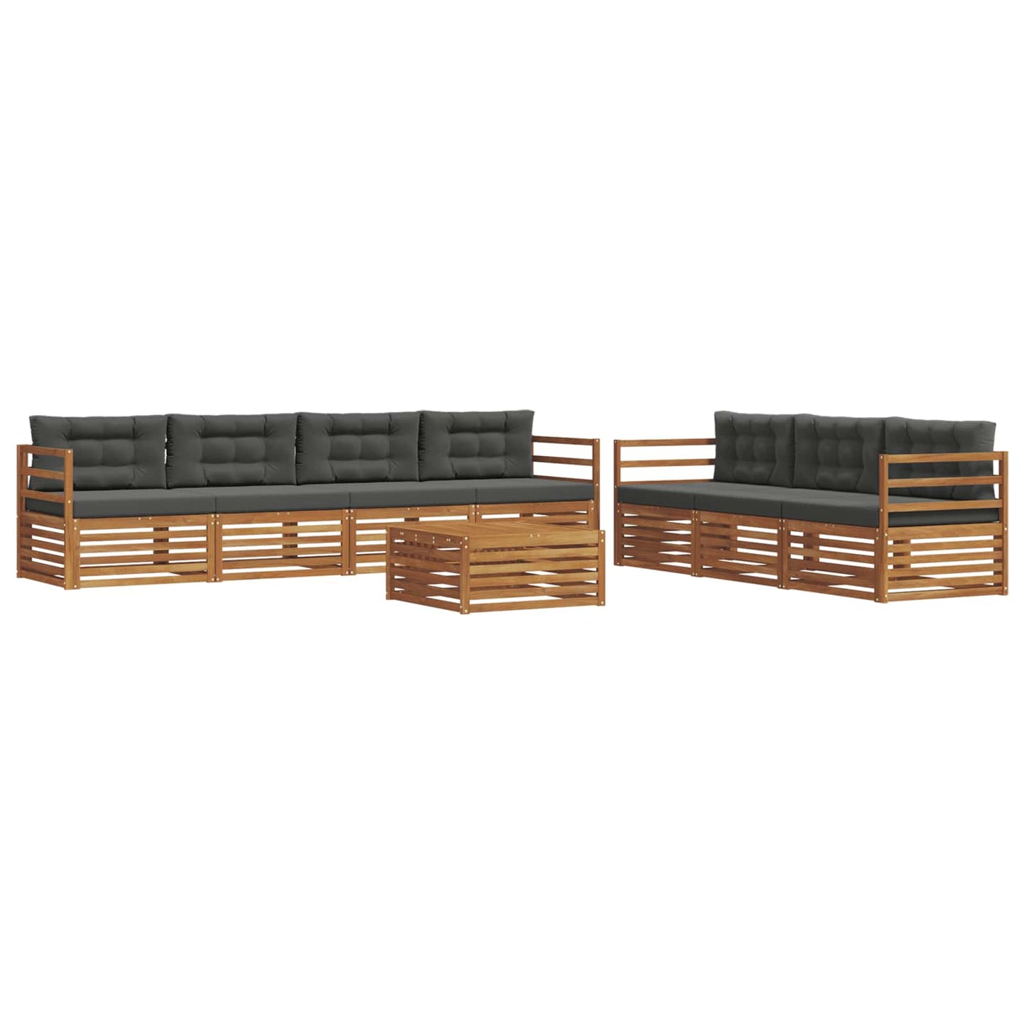 Outdoor-Sofagarnitur 8 stk. Natur und Anthrazit