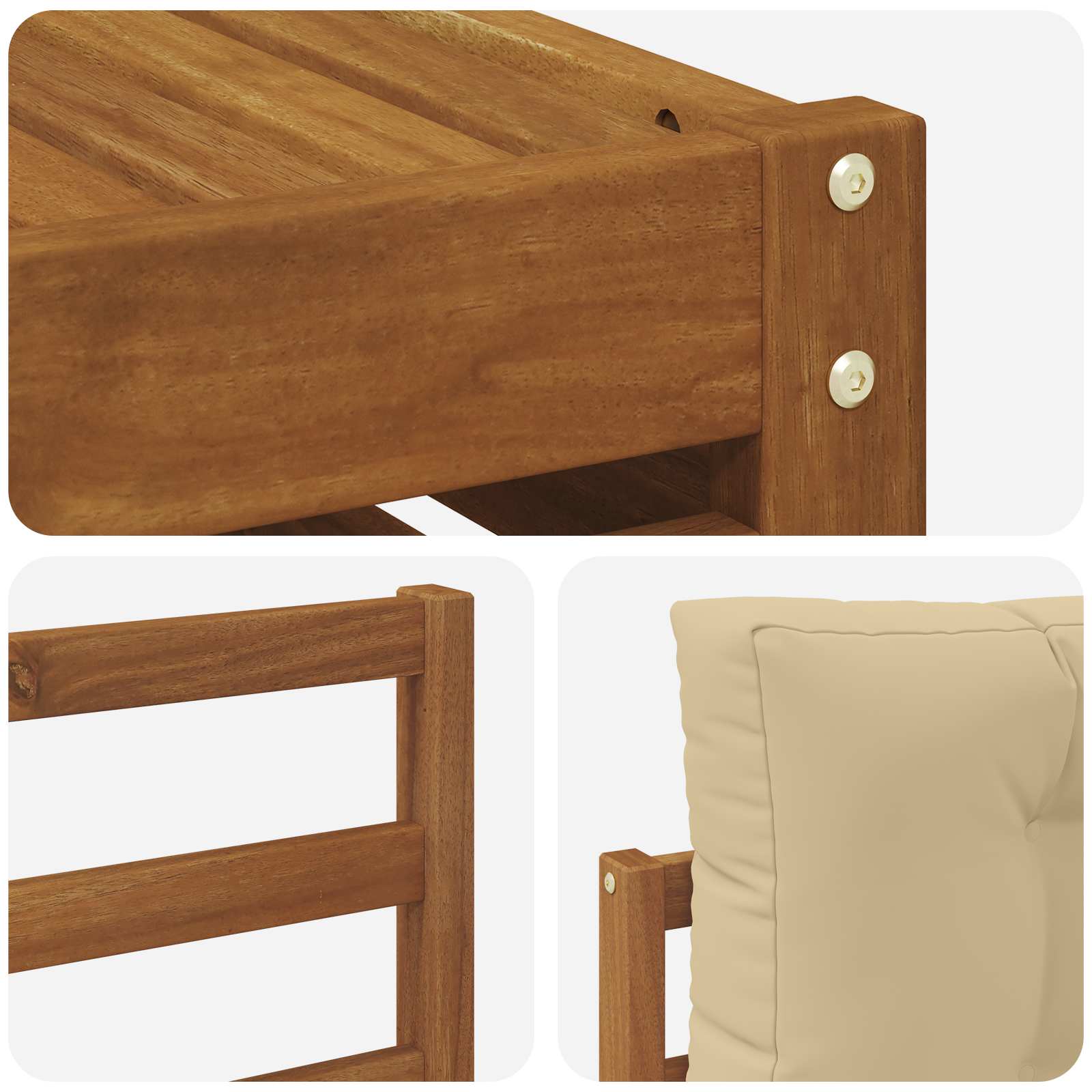 Outdoor-Sofagarnitur 8 stk. Natur und Beige