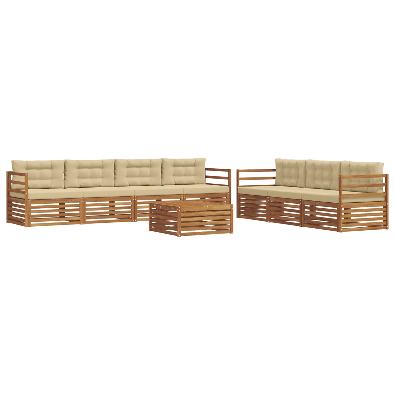 Outdoor-Sofagarnitur 8 stk. Natur und Beige