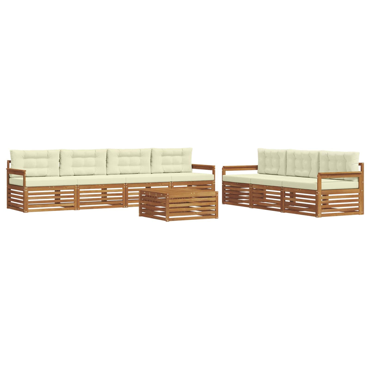 Outdoor-Sofagarnitur 8 stk. Natur und Creme