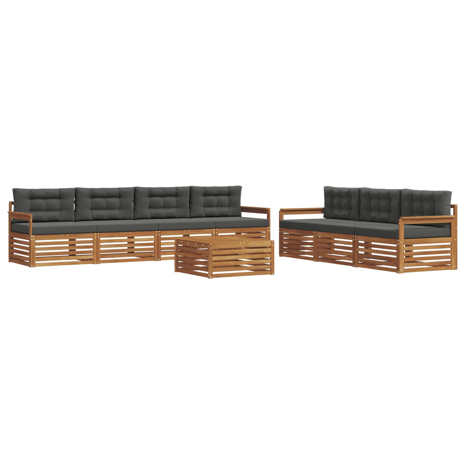 Outdoor-Sofagarnitur 8 stk. Natur und Anthrazit