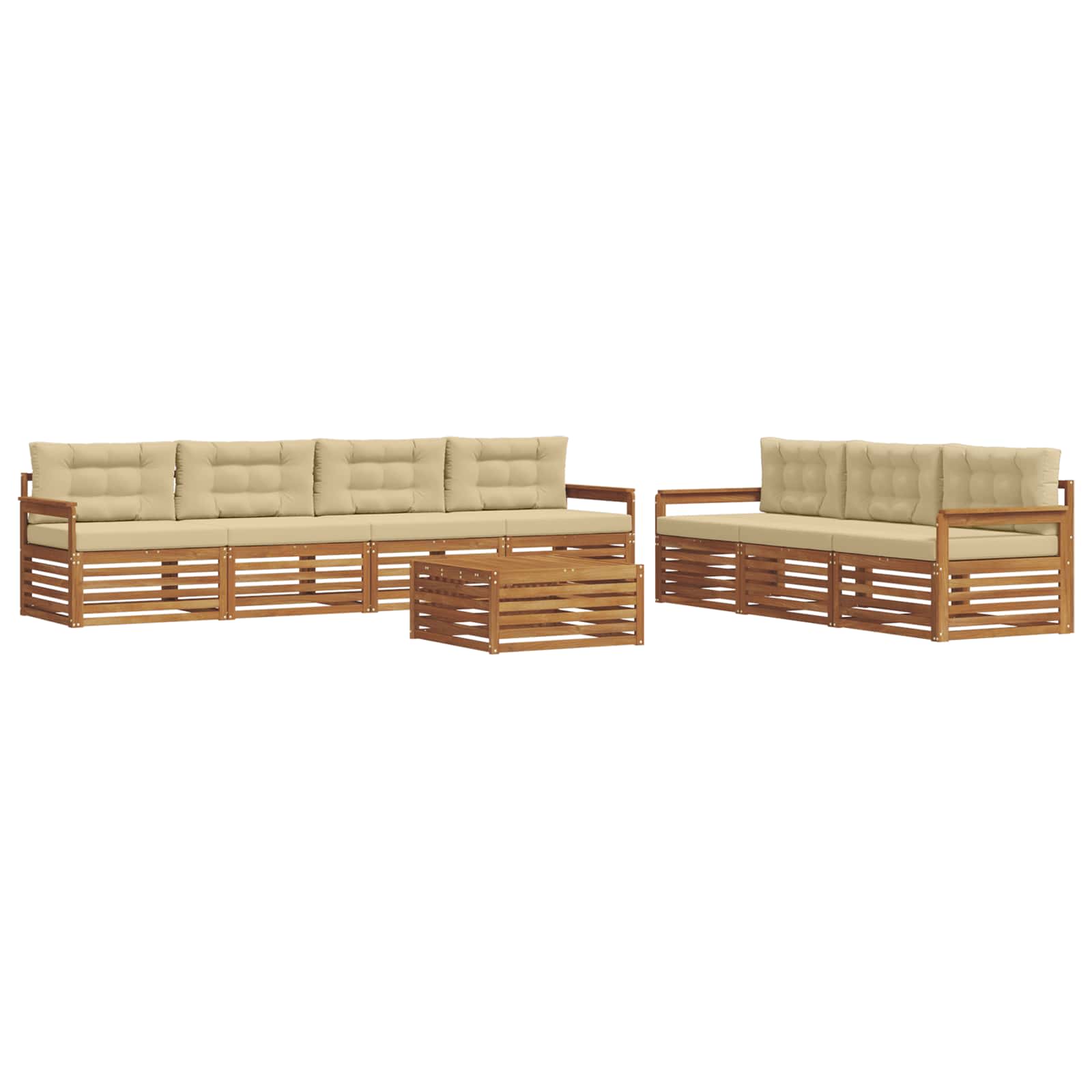 Outdoor-Sofagarnitur 8 stk. Natur und Beige