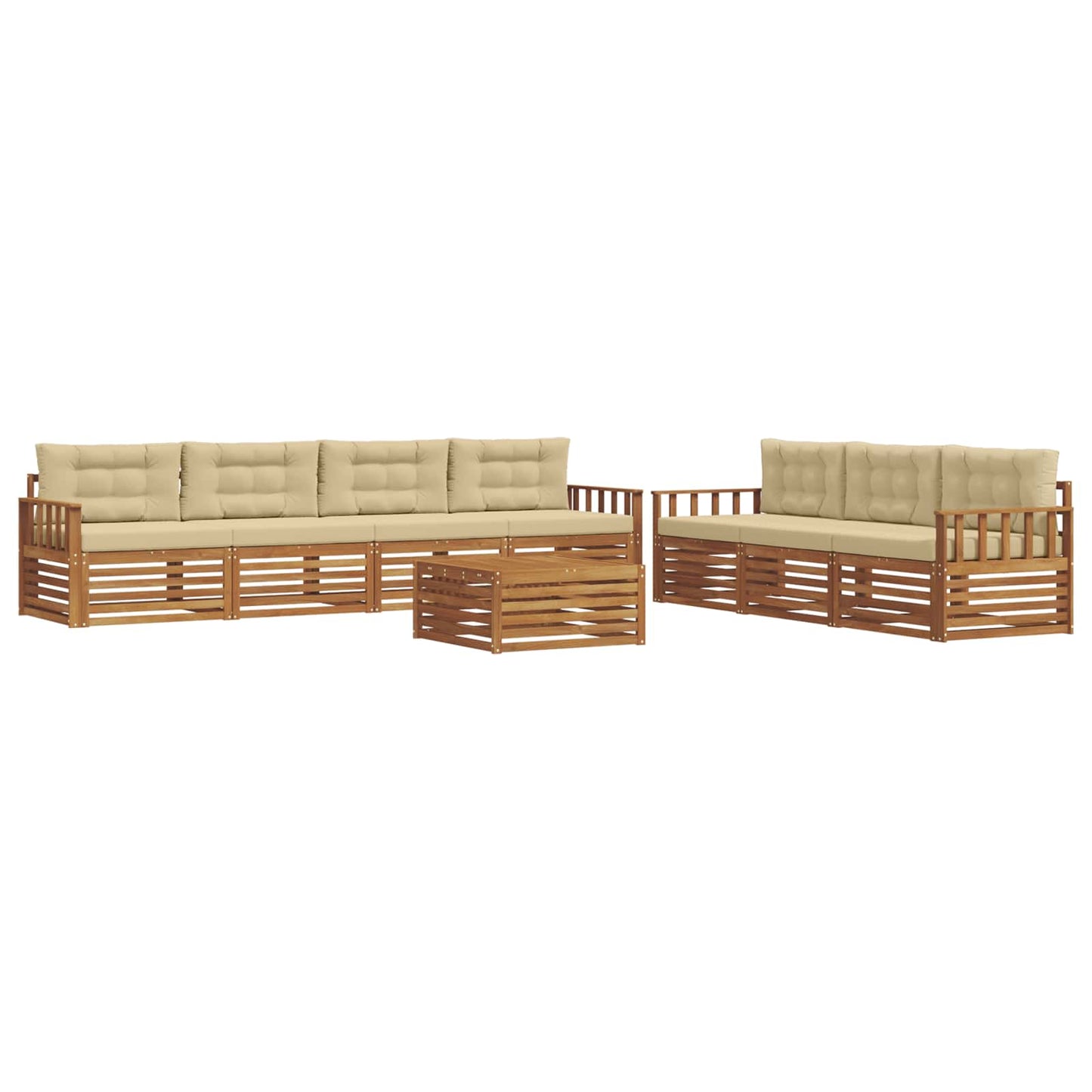 Outdoor-Sofagarnitur 8 stk. Natur und Beige