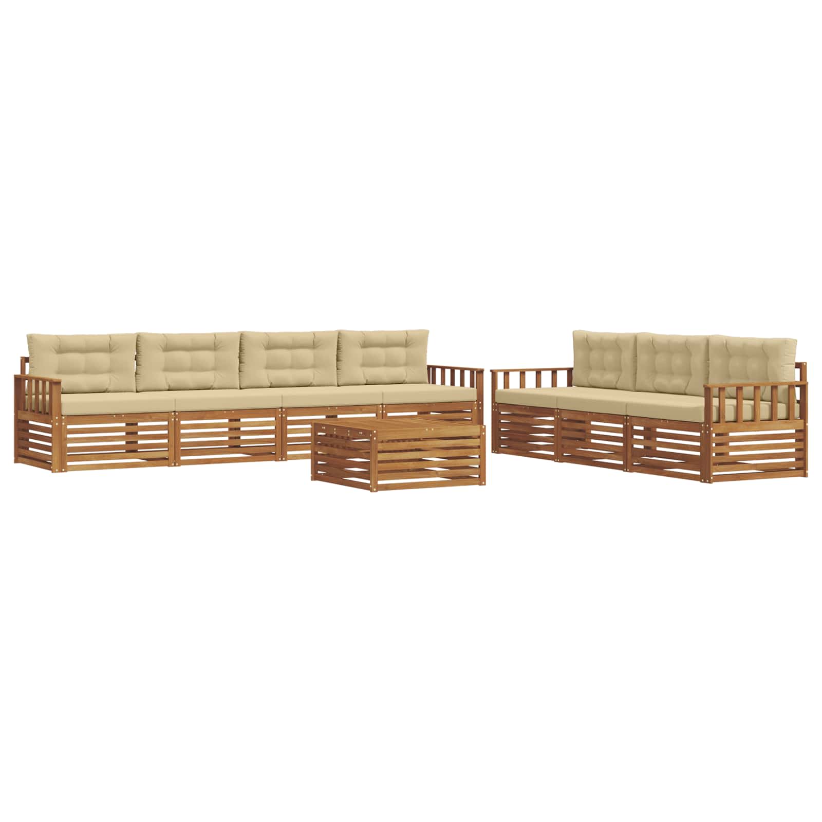 Outdoor-Sofagarnitur 8 stk. Natur und Beige