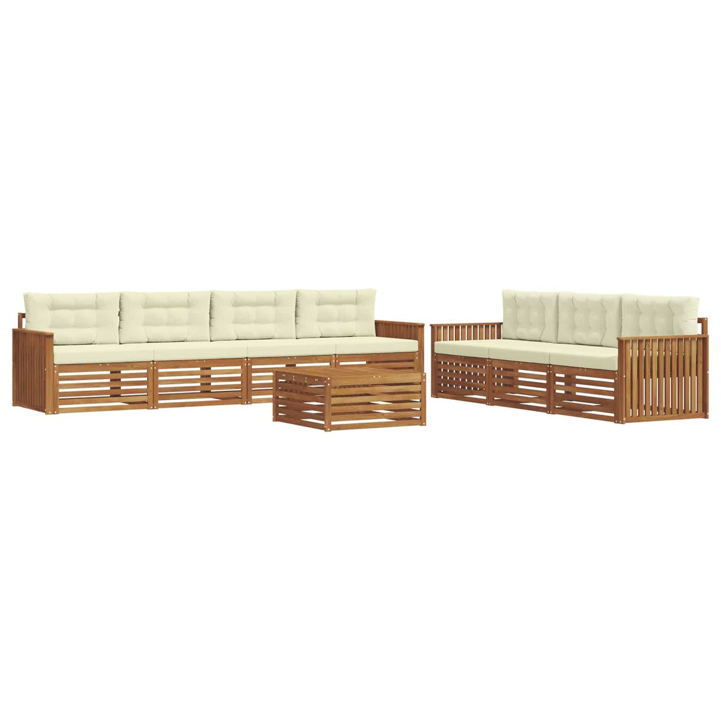 Outdoor-Sofagarnitur 8 stk. Natur und Creme