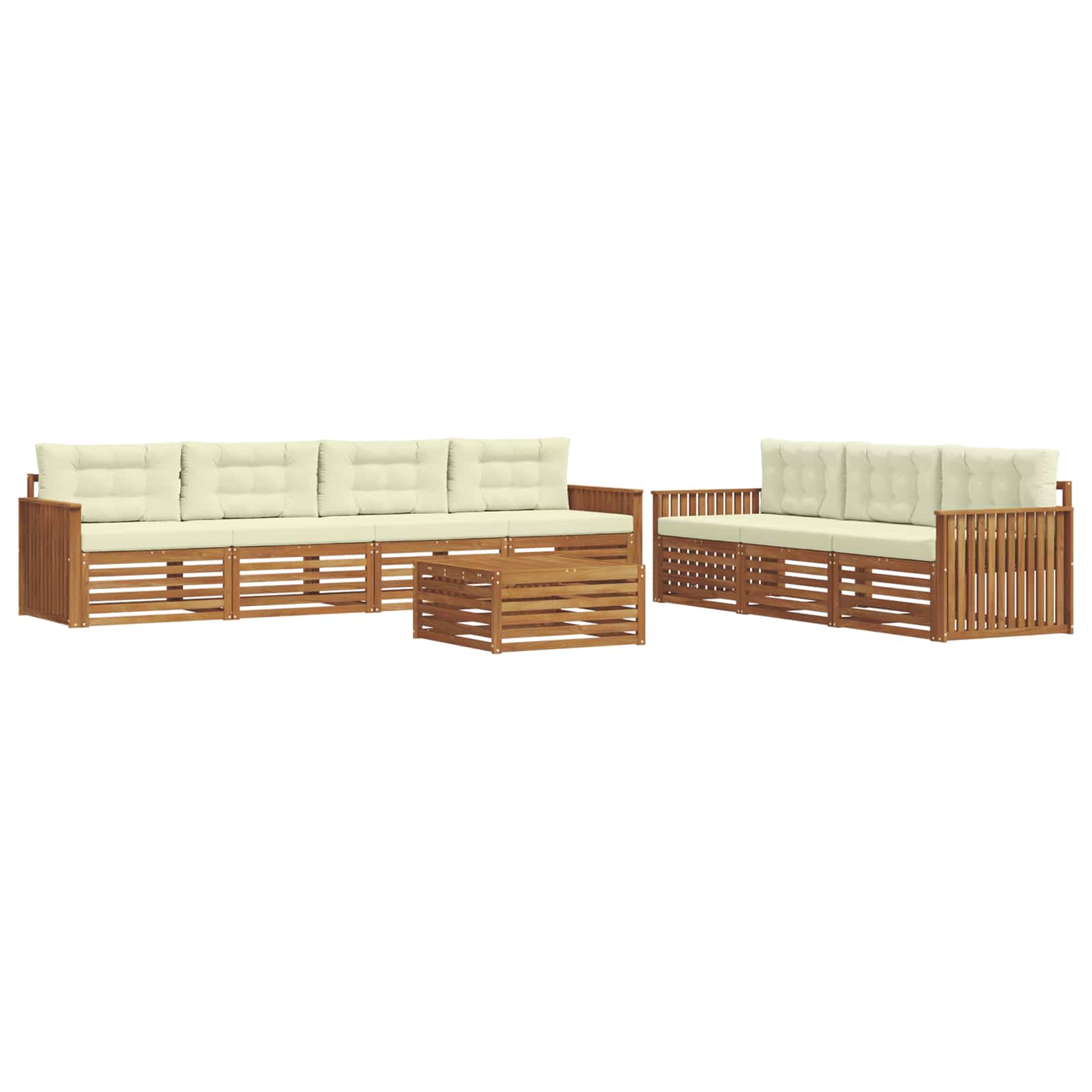Outdoor-Sofagarnitur 8 stk. Natur und Creme