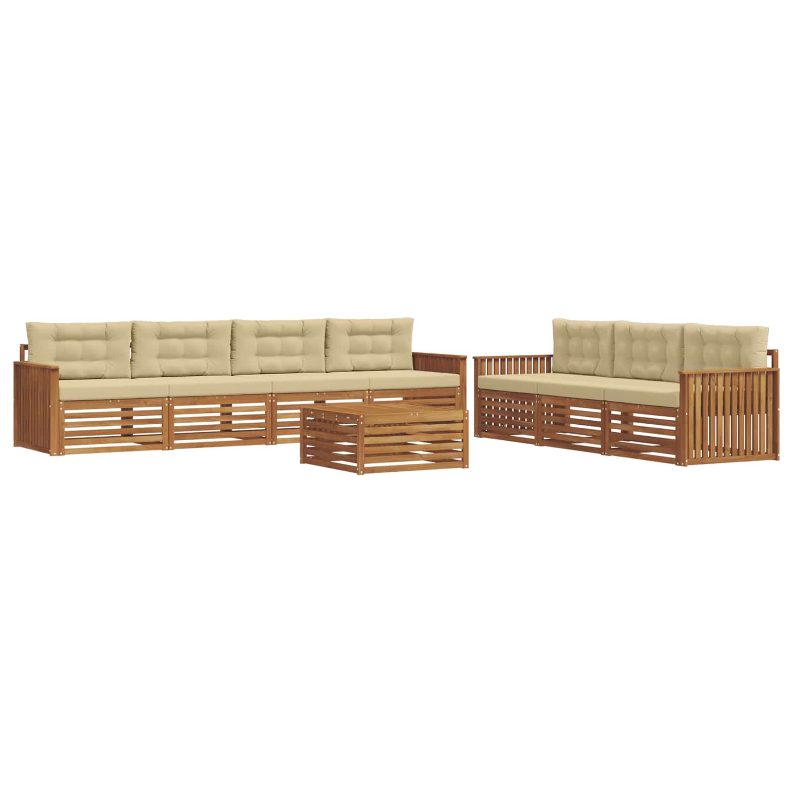 Outdoor-Sofagarnitur 8 stk. Natur und Beige