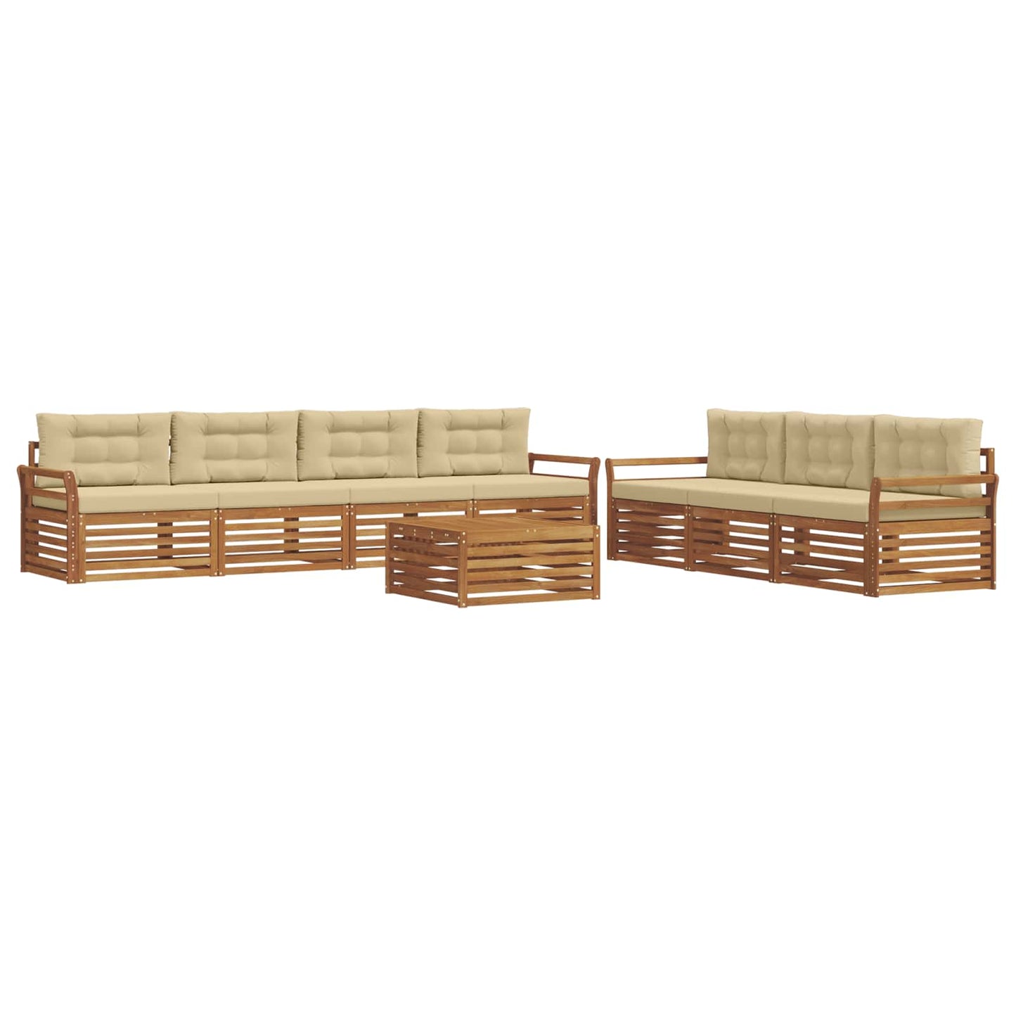 Outdoor-Sofagarnitur 8 stk. Natur und Beige