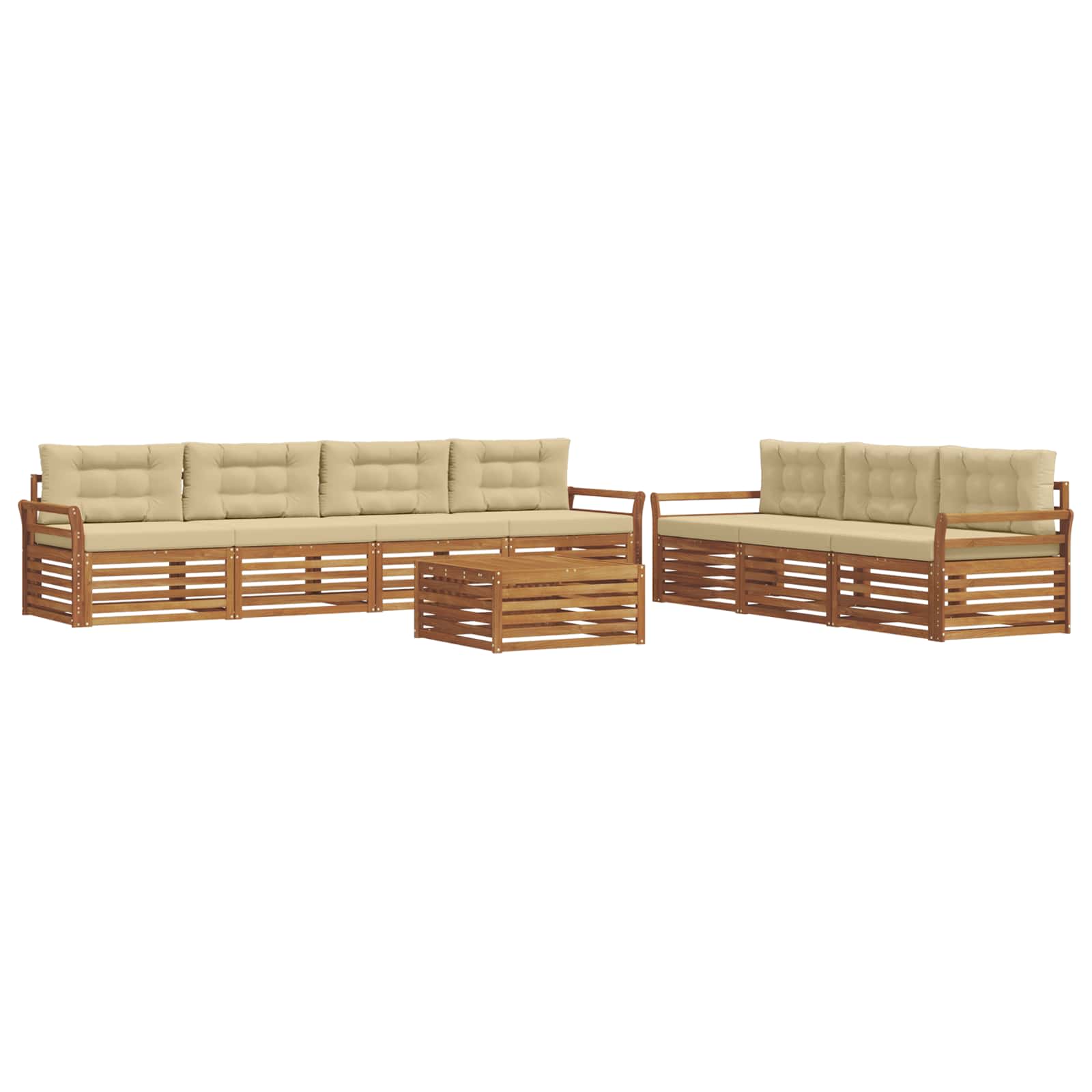 Outdoor-Sofagarnitur 8 stk. Natur und Beige