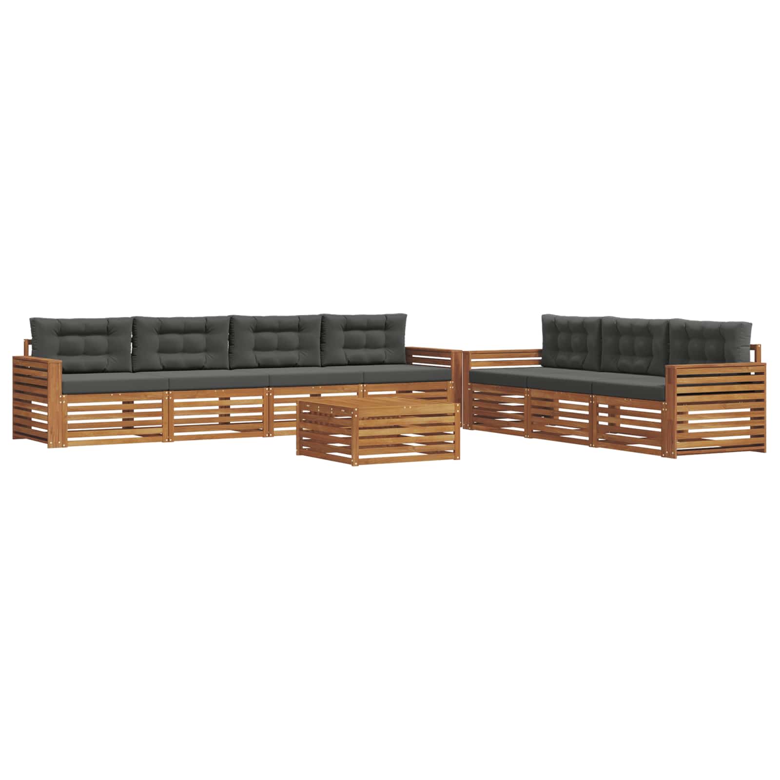 Outdoor-Sofagarnitur 8 stk. Natur und Anthrazit