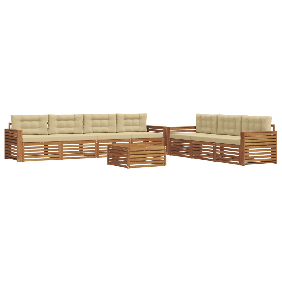 Outdoor-Sofagarnitur 8 stk. Natur und Beige