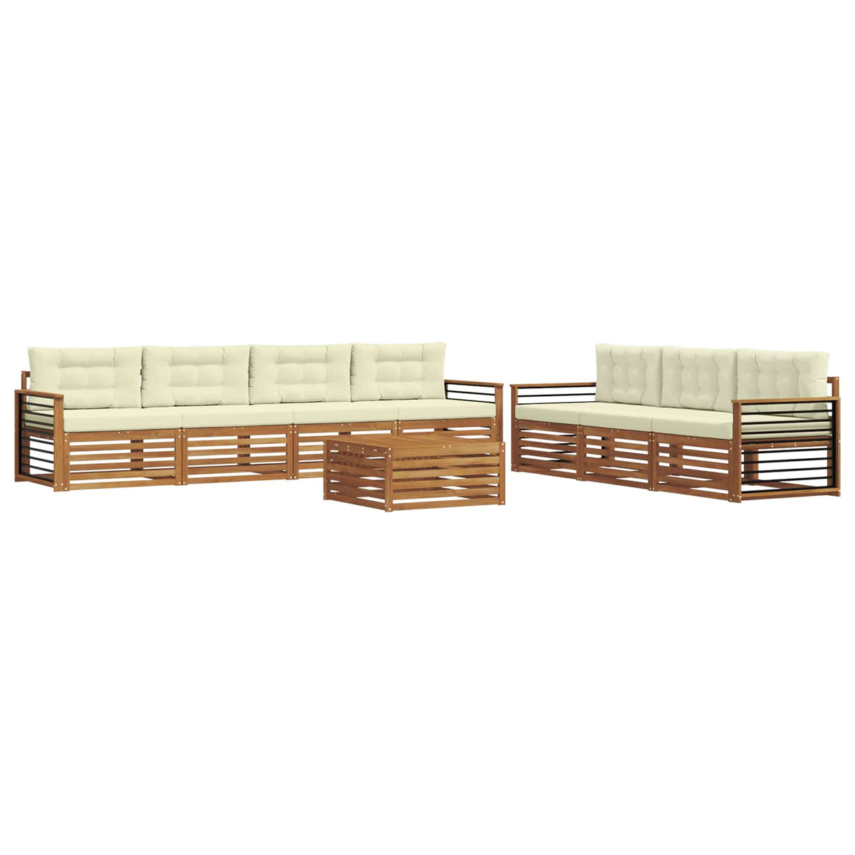 Outdoor-Sofagarnitur 8 stk. Natur und Creme