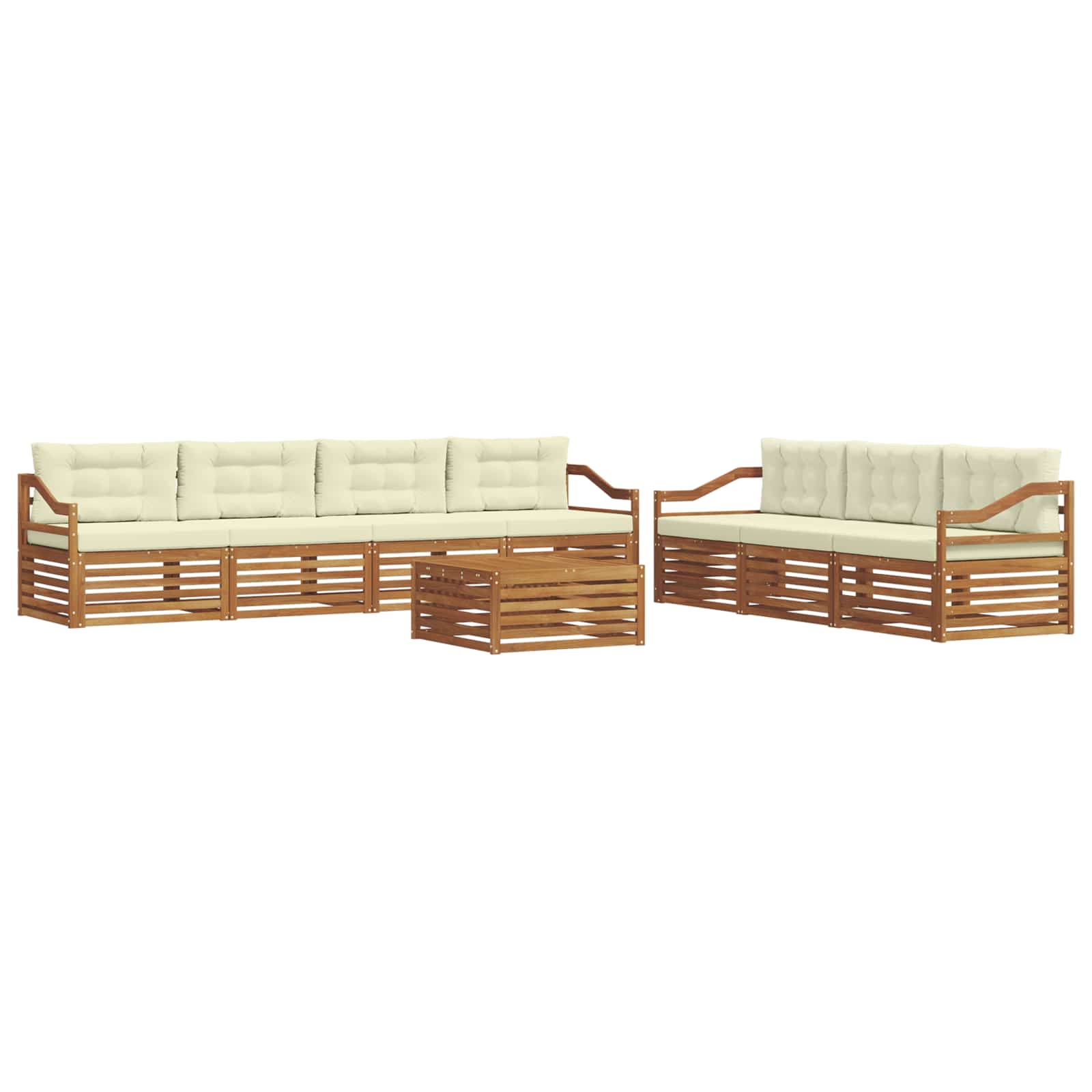 Outdoor-Sofagarnitur mit Kissen 8 pcs Natur und Creme