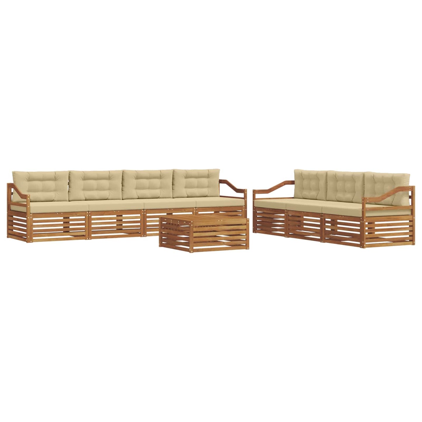 Outdoor-Sofagarnitur 8 stk. Natur und Beige