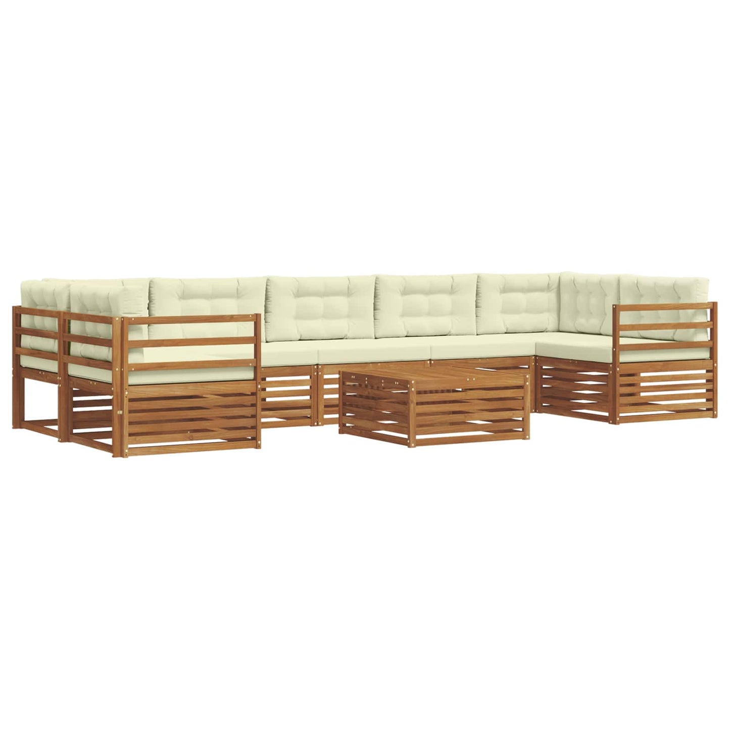 Outdoor-Sofagarnitur mit Kissen 8 pcs Natur und Creme