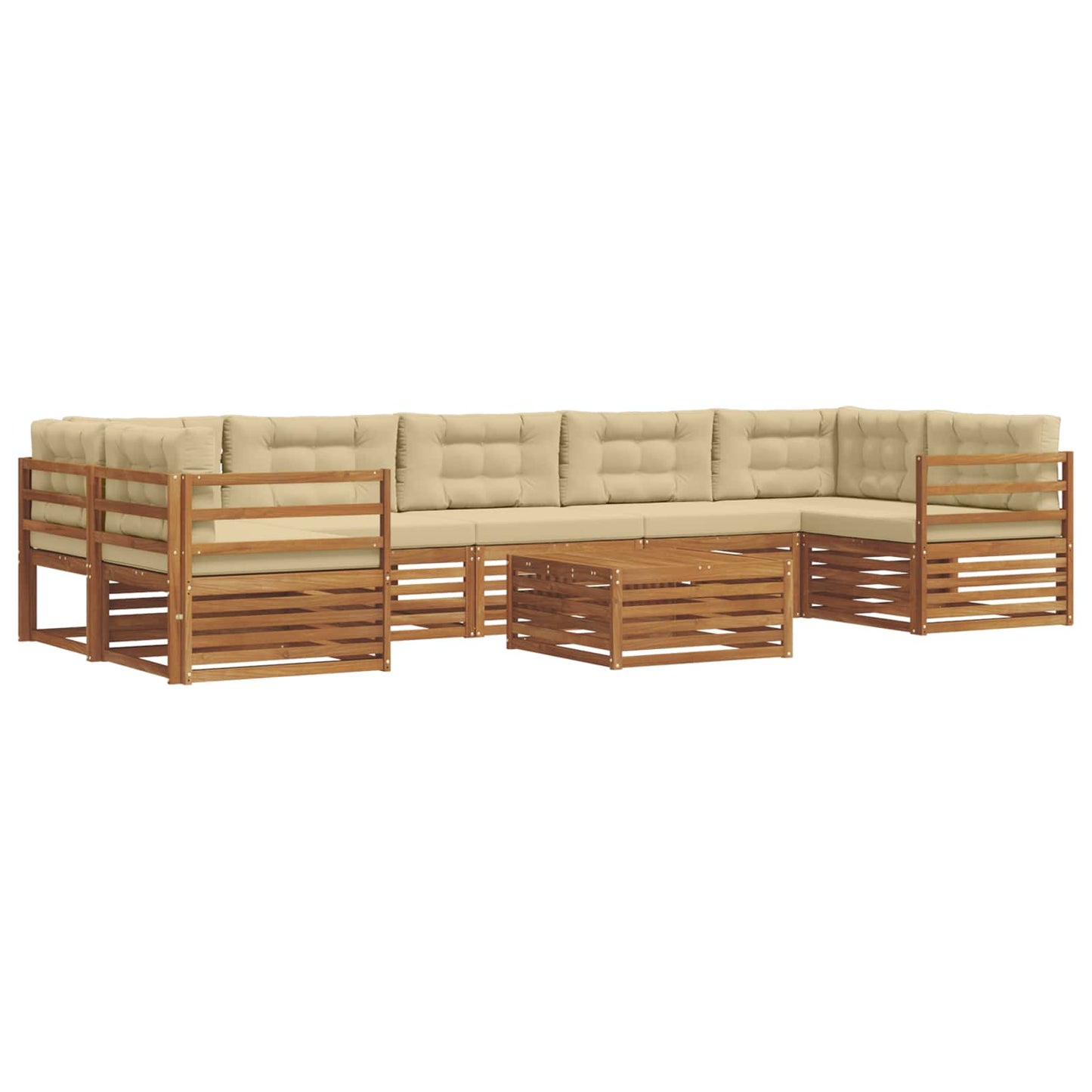 Outdoor-Sofagarnitur mit Kissen 8 pcs Natur und Beige