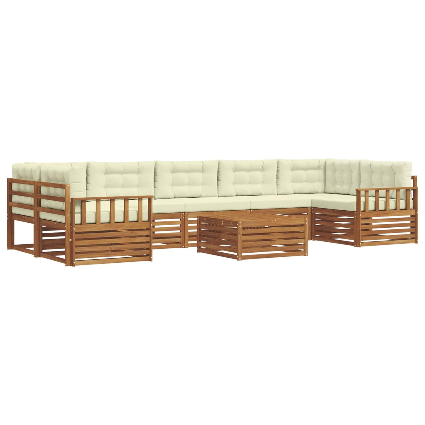 Outdoor-Sofagarnitur mit Kissen 8 pcs Natur und Creme