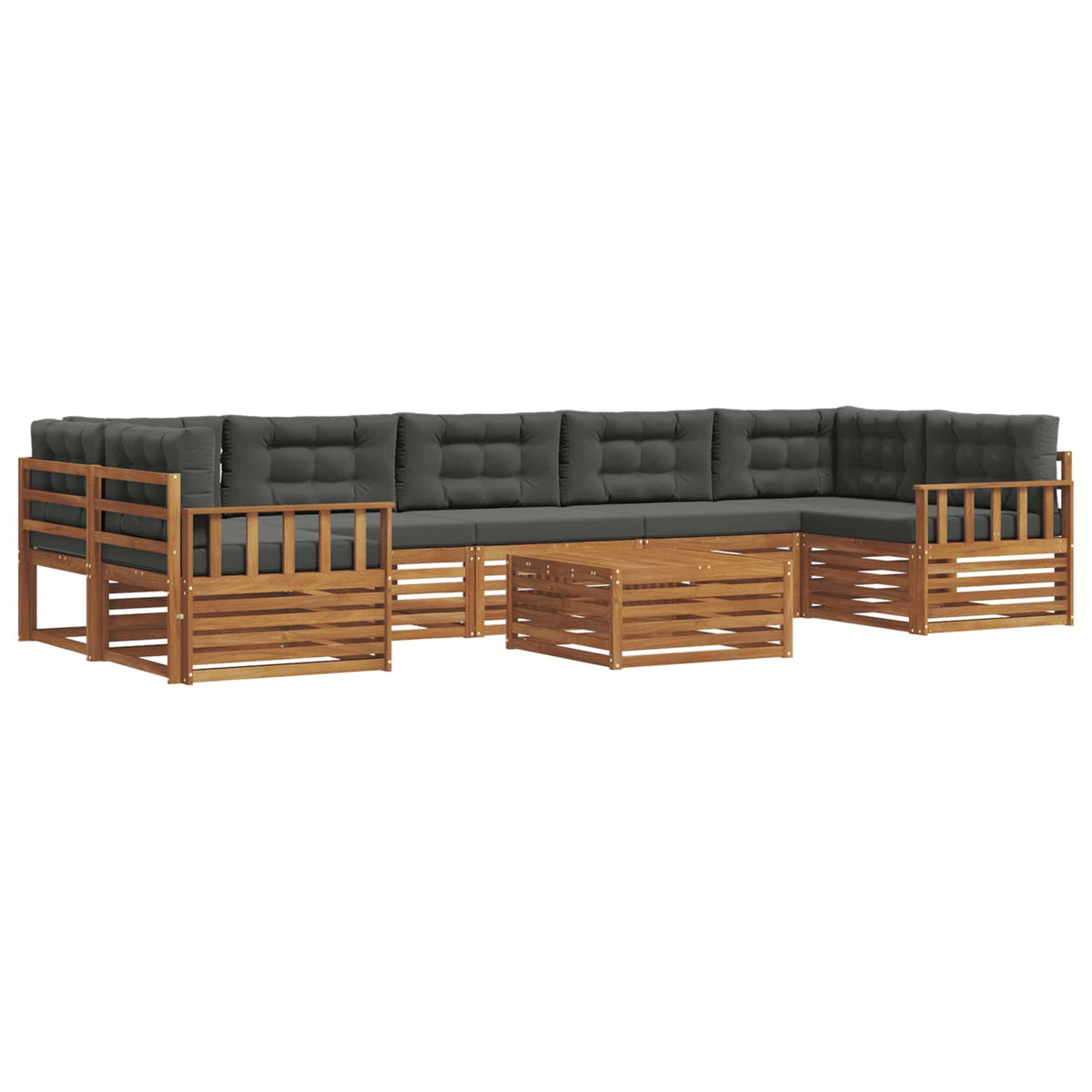 Outdoor-Sofagarnitur 8 stk. Natur und Anthrazit