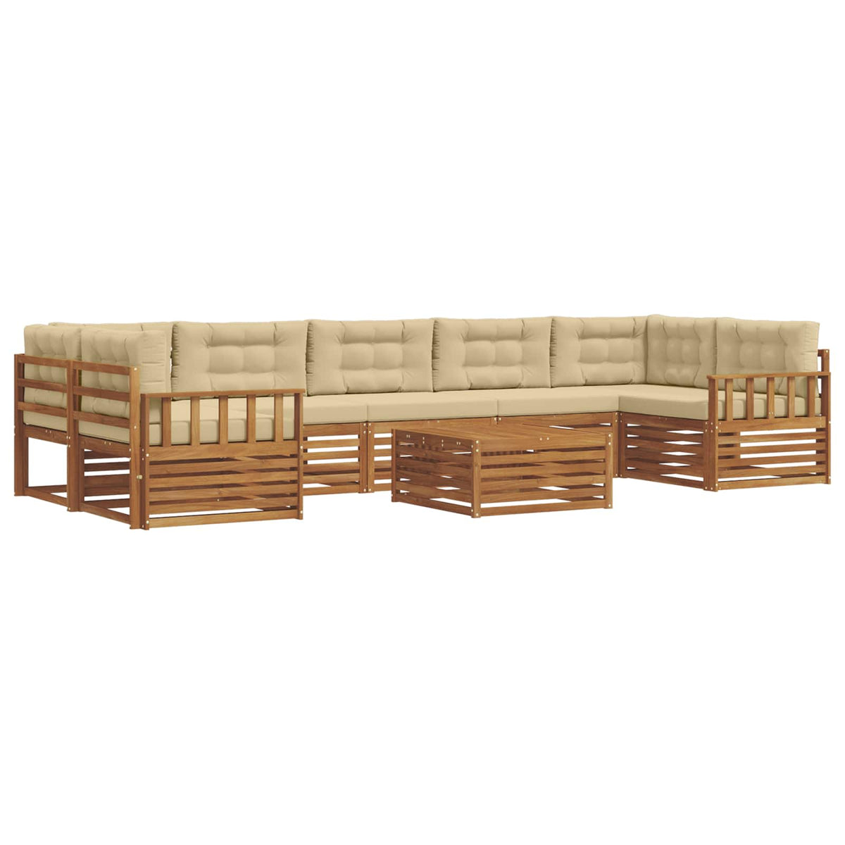 Outdoor-Sofagarnitur 8 stk. Natur und Beige