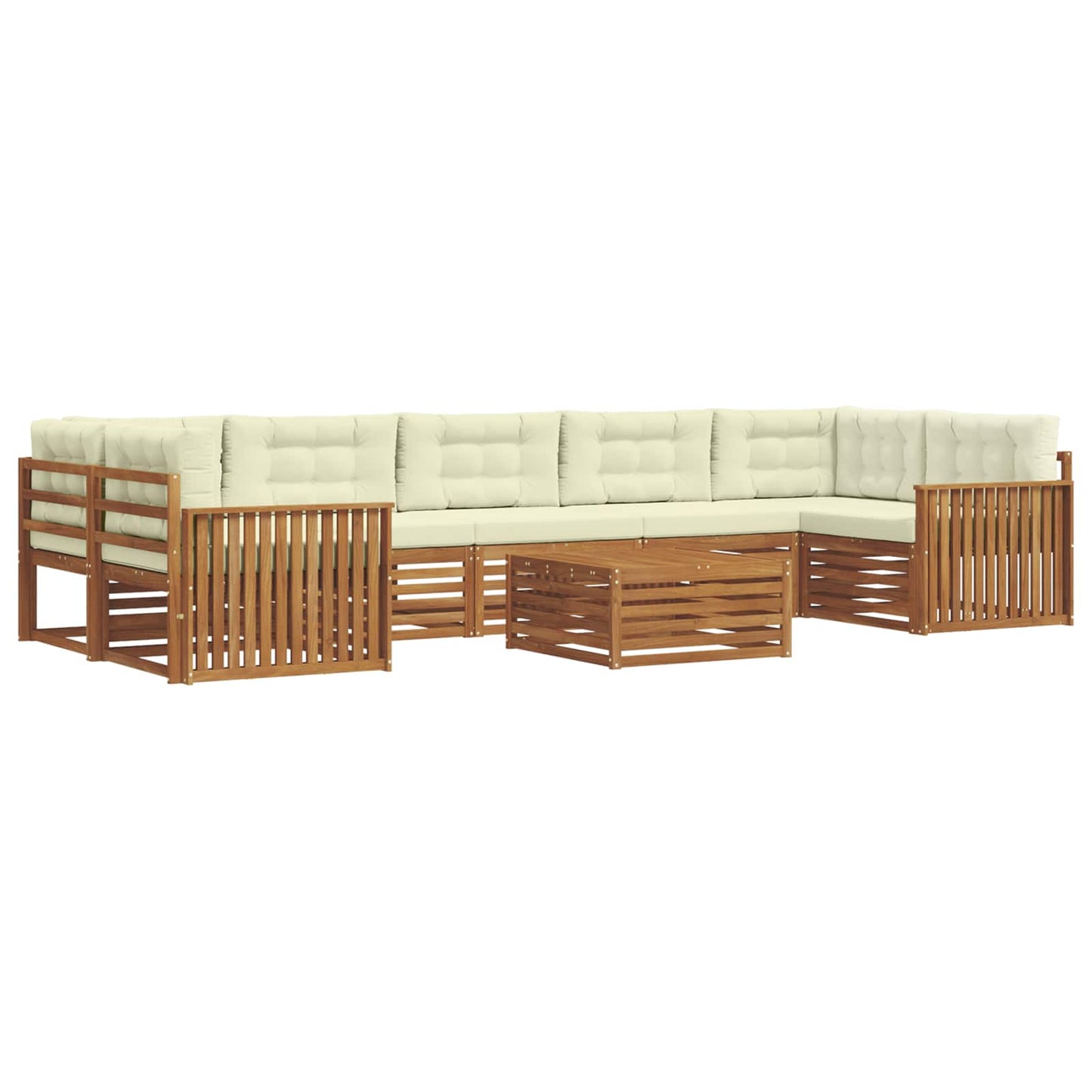 Outdoor-Sofagarnitur mit Kissen 8 pcs Natur und Creme