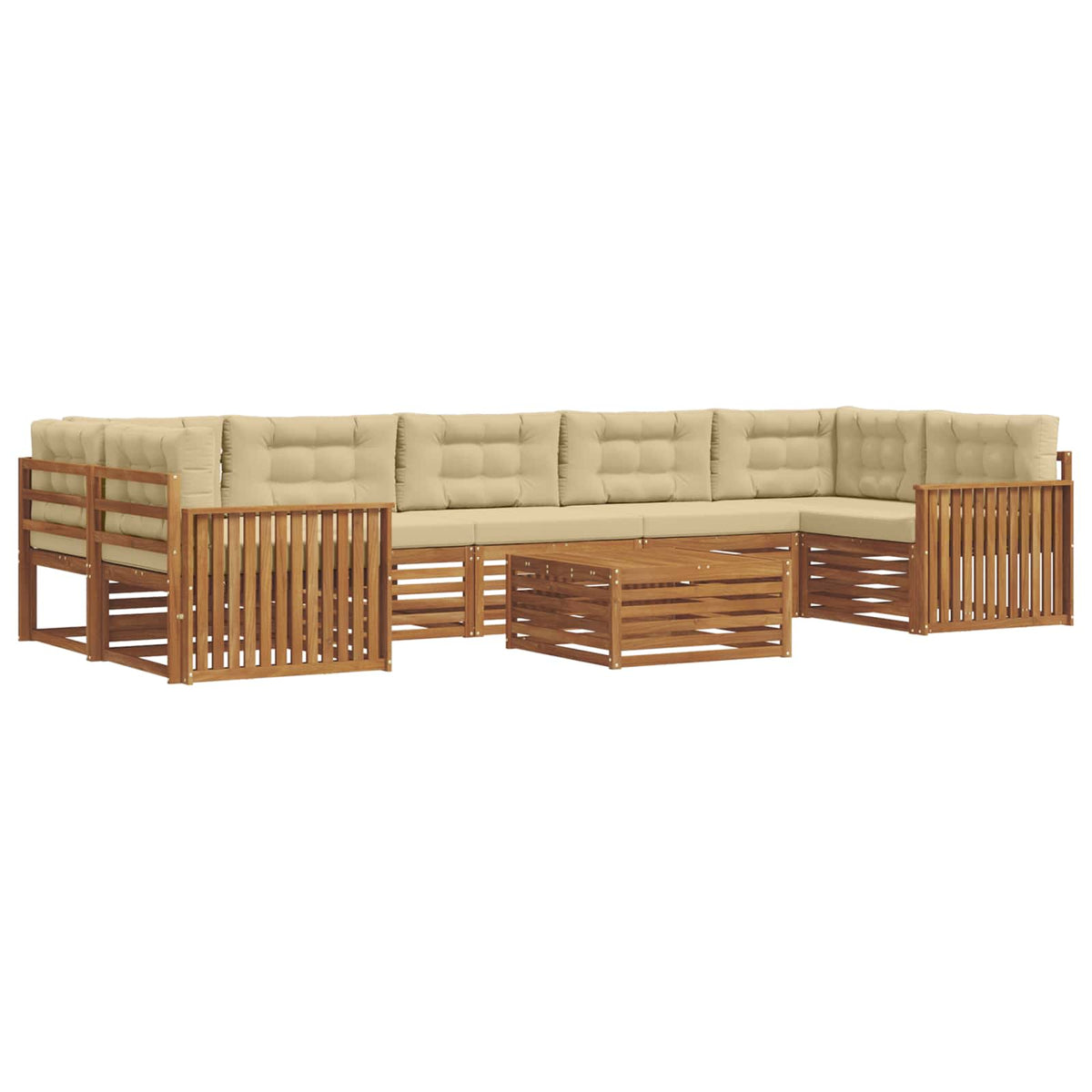 Outdoor-Sofagarnitur 8 stk. Natur und Beige