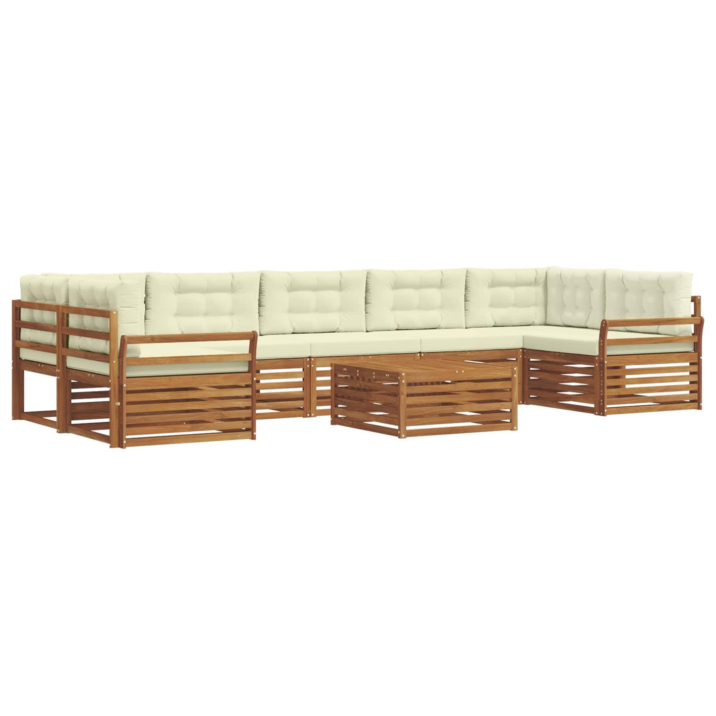 Outdoor-Sofagarnitur mit Kissen 8 pcs Natur und Creme