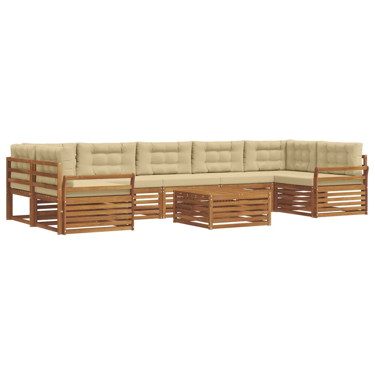 Outdoor-Sofagarnitur 8 stk. Natur und Beige