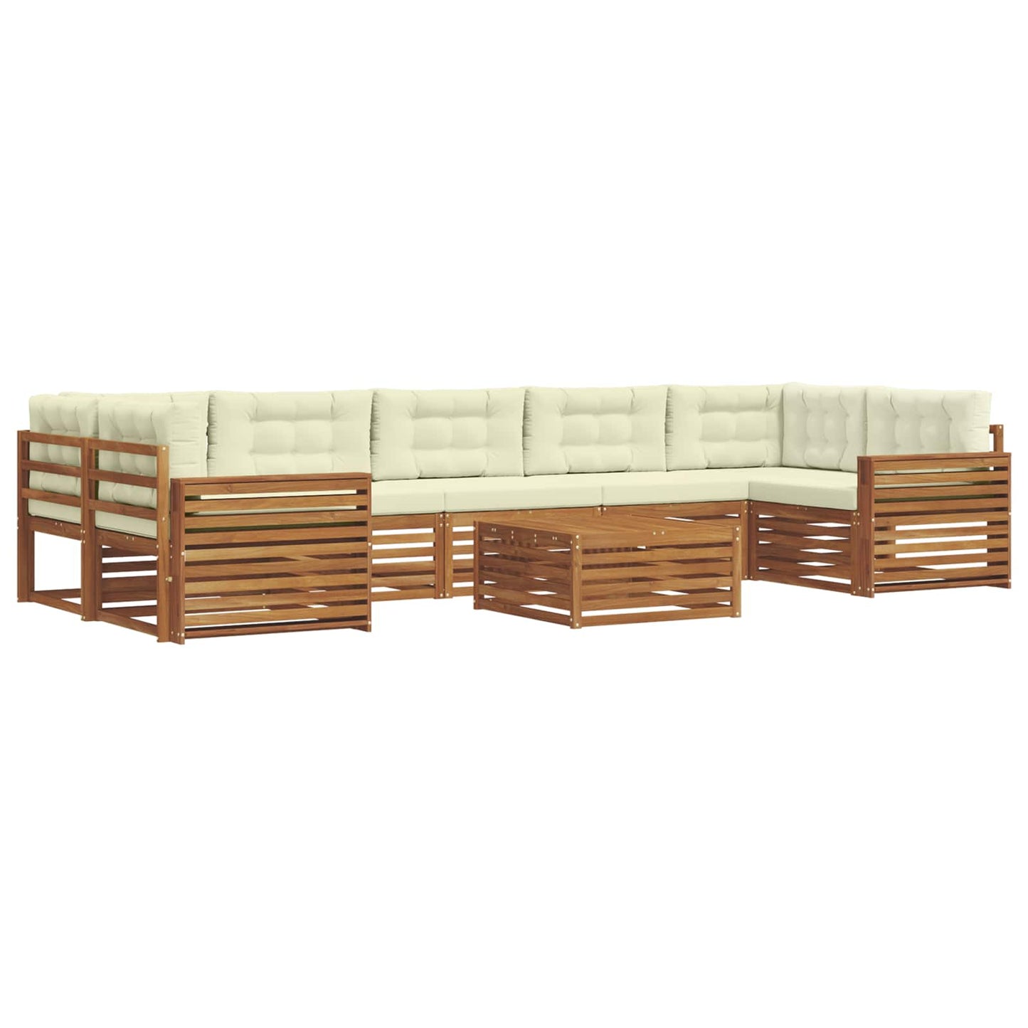 Outdoor-Sofagarnitur 8 stk. Natur und Creme