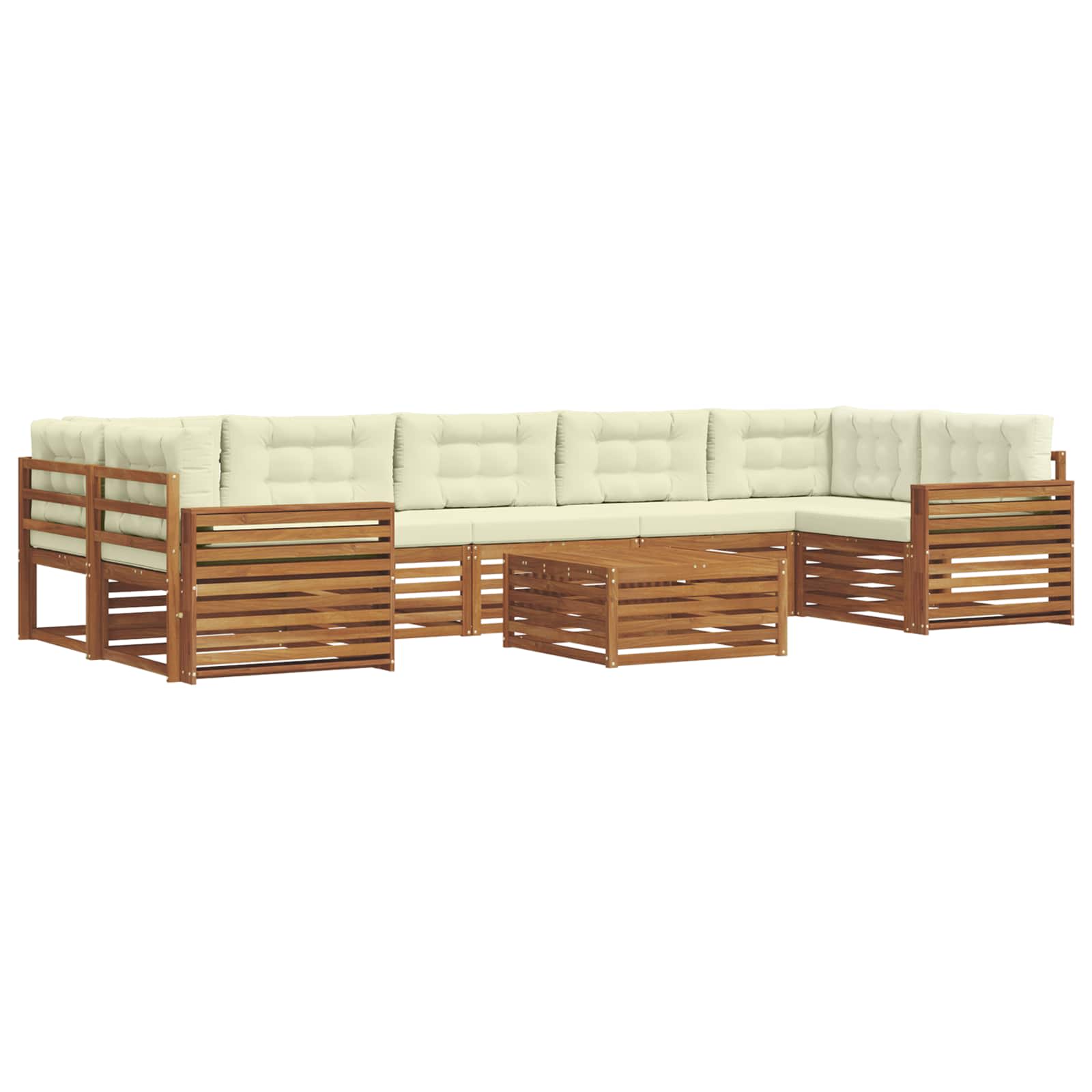 Outdoor-Sofagarnitur 8 stk. Natur und Creme