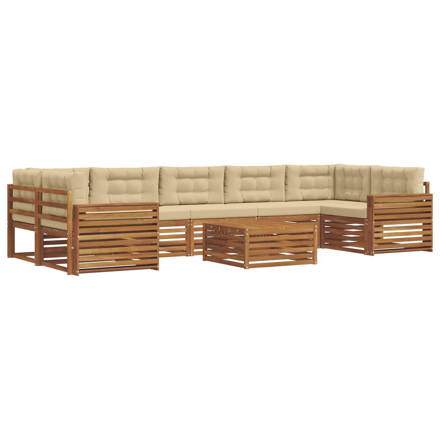 Outdoor-Sofagarnitur 8 stk. Natur und Beige