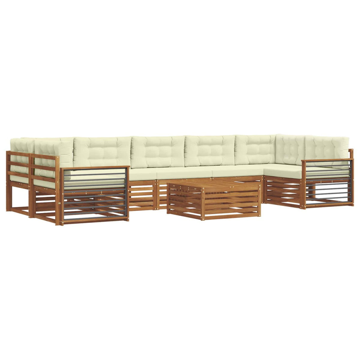 Outdoor-Sofagarnitur 8 stk. Natur und Creme