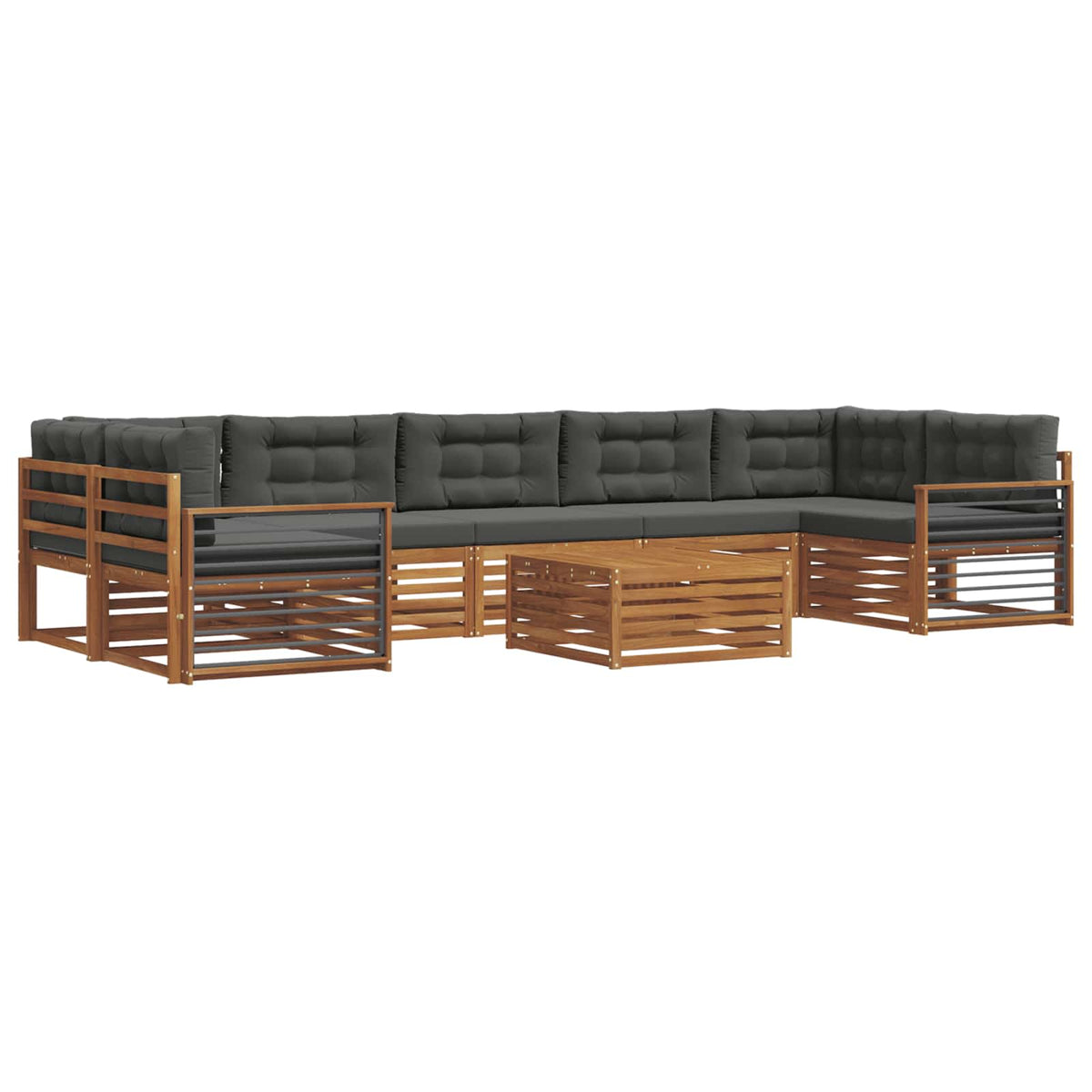 Outdoor-Sofagarnitur 8 stk. Natur und Anthrazit