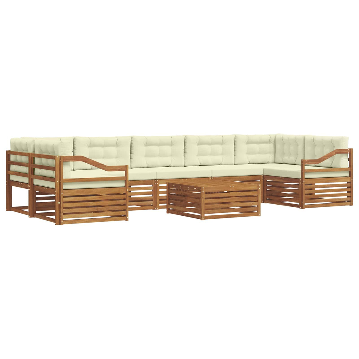 Outdoor-Sofagarnitur 8 stk. Natur und Creme